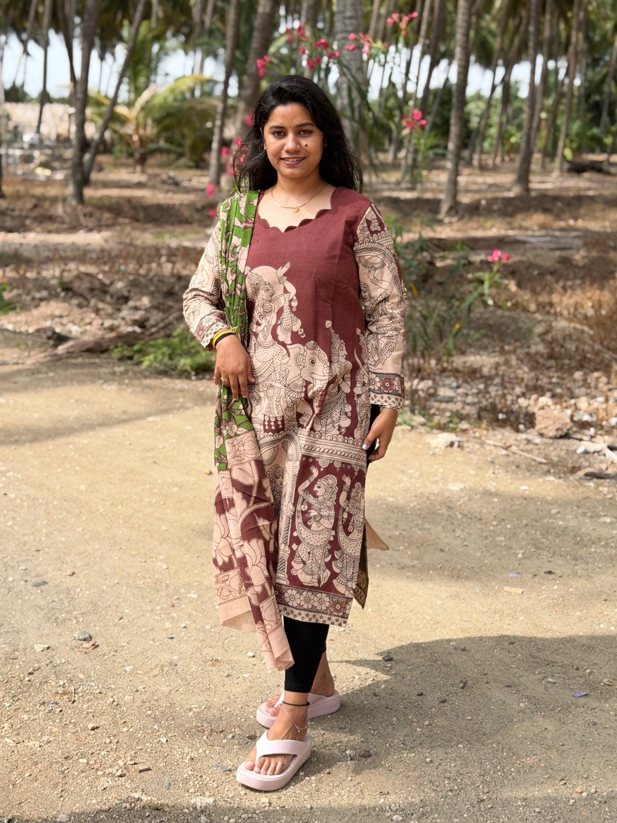 Kalamkari Kurti With Dupatta  KK81