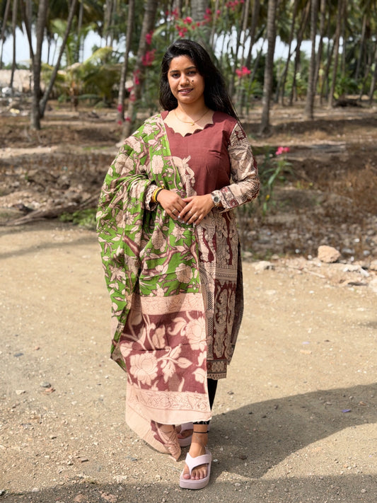 Kalamkari Kurti With Dupatta  KK81