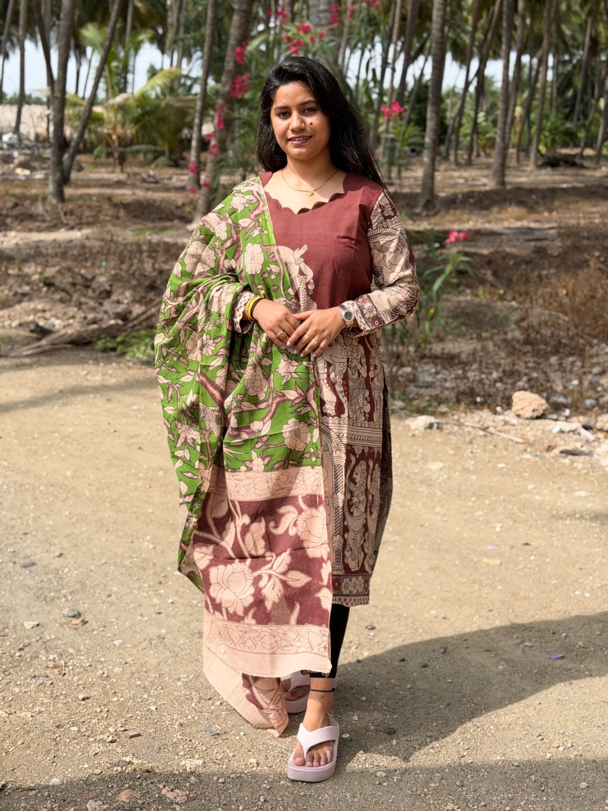 Kalamkari Kurti With Dupatta  KK81