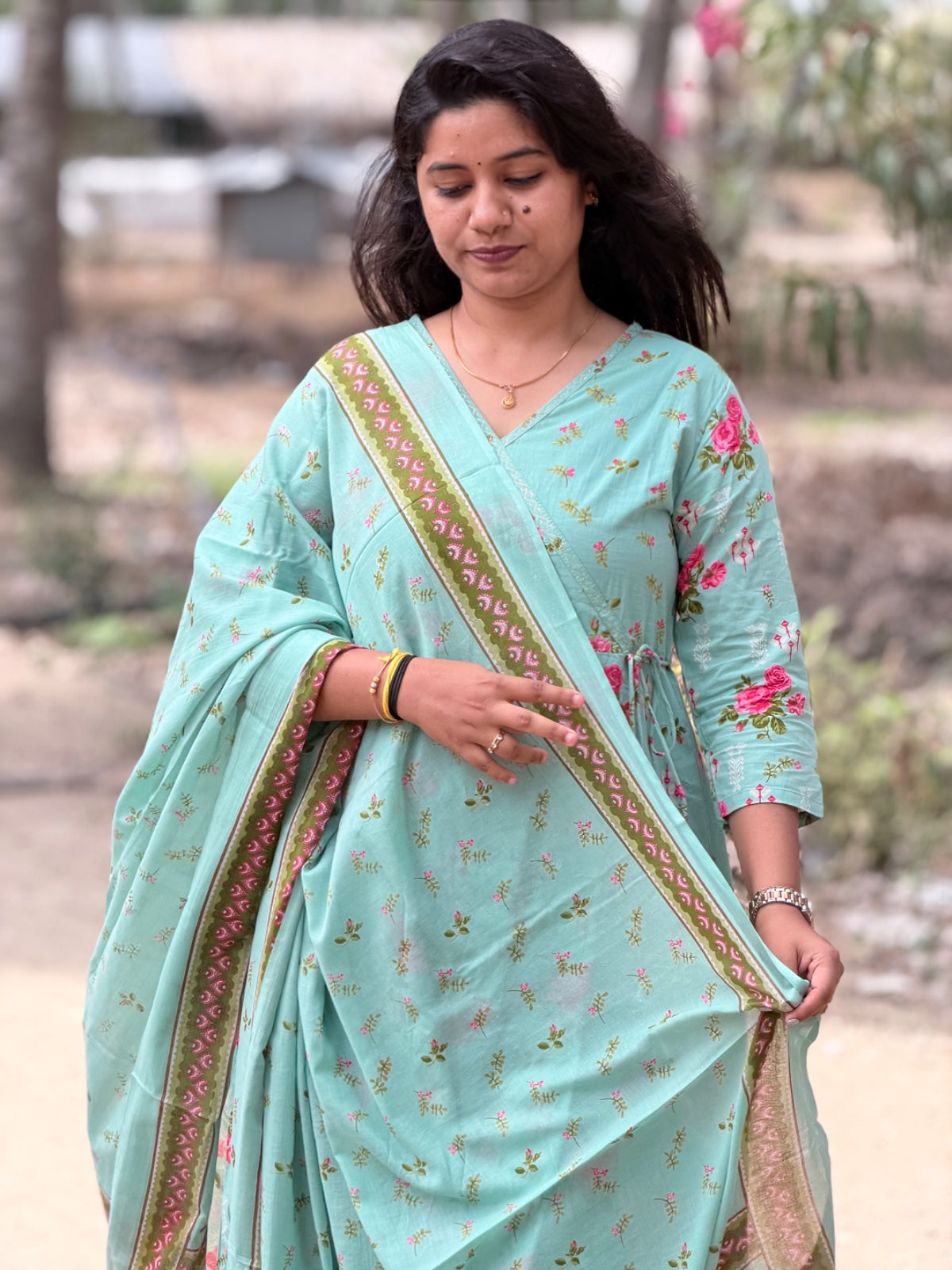 Cotton Floral Anarkali  CA01