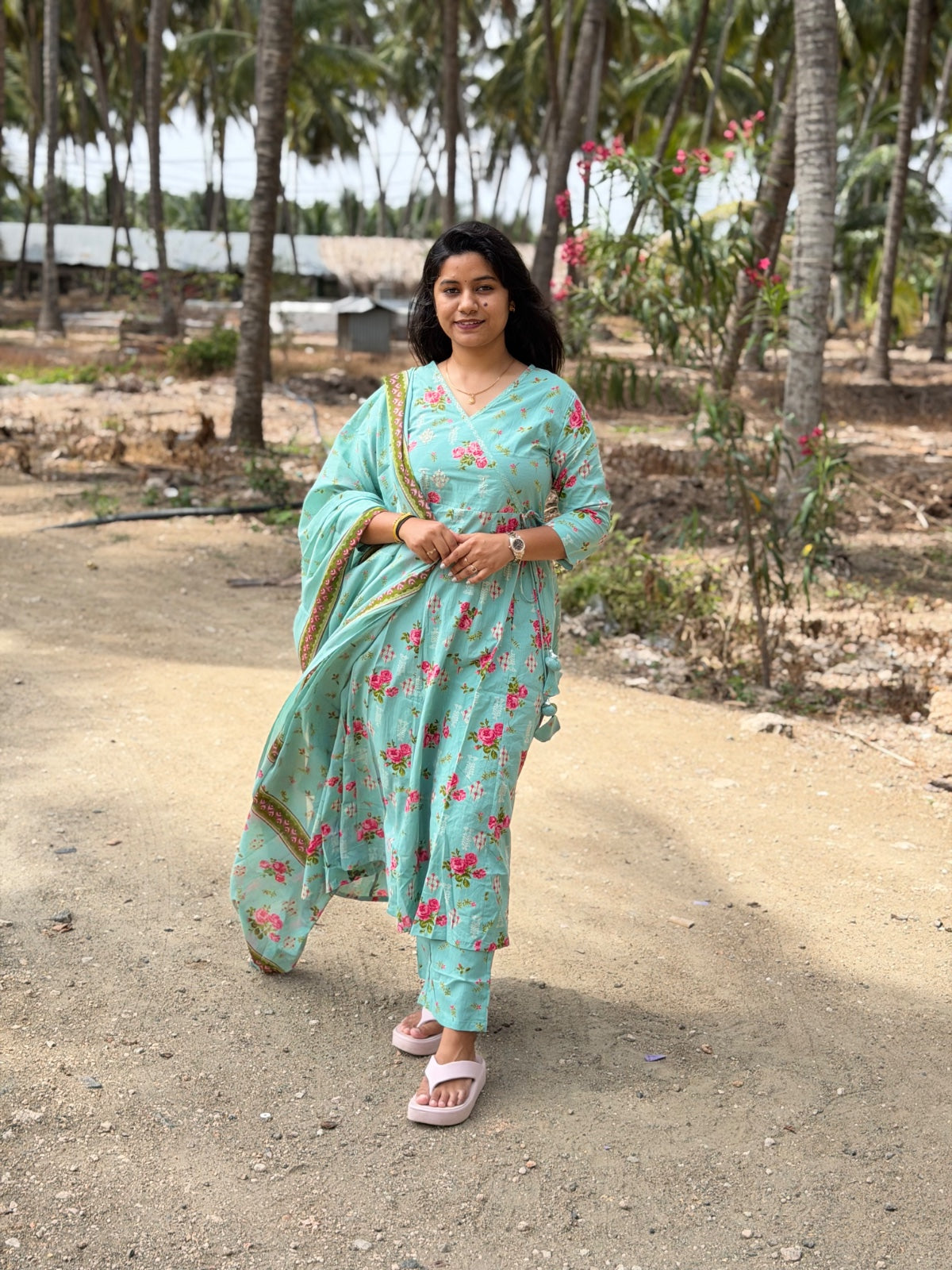 Cotton Floral Anarkali  CA01