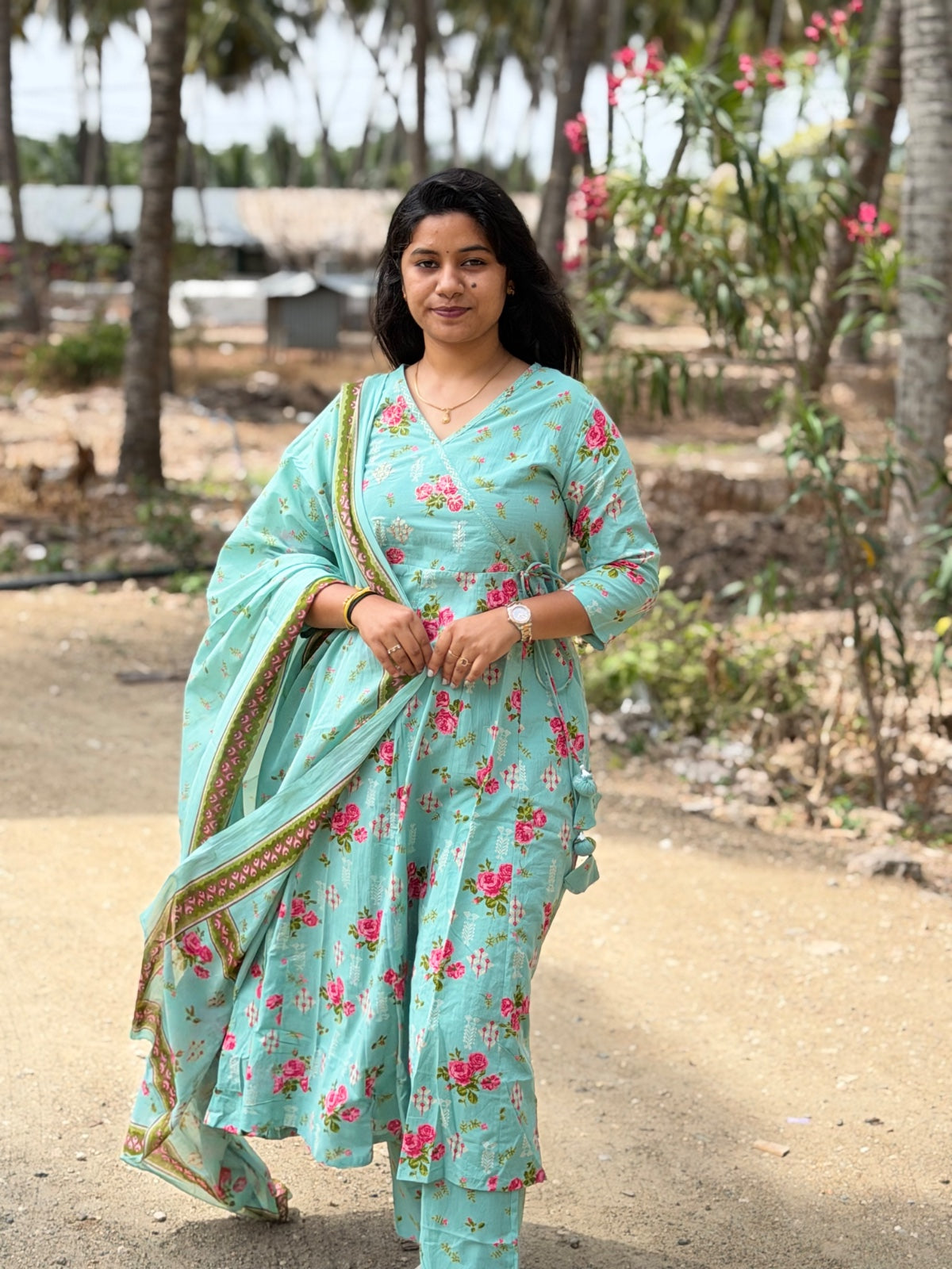 Cotton Floral Anarkali  CA01