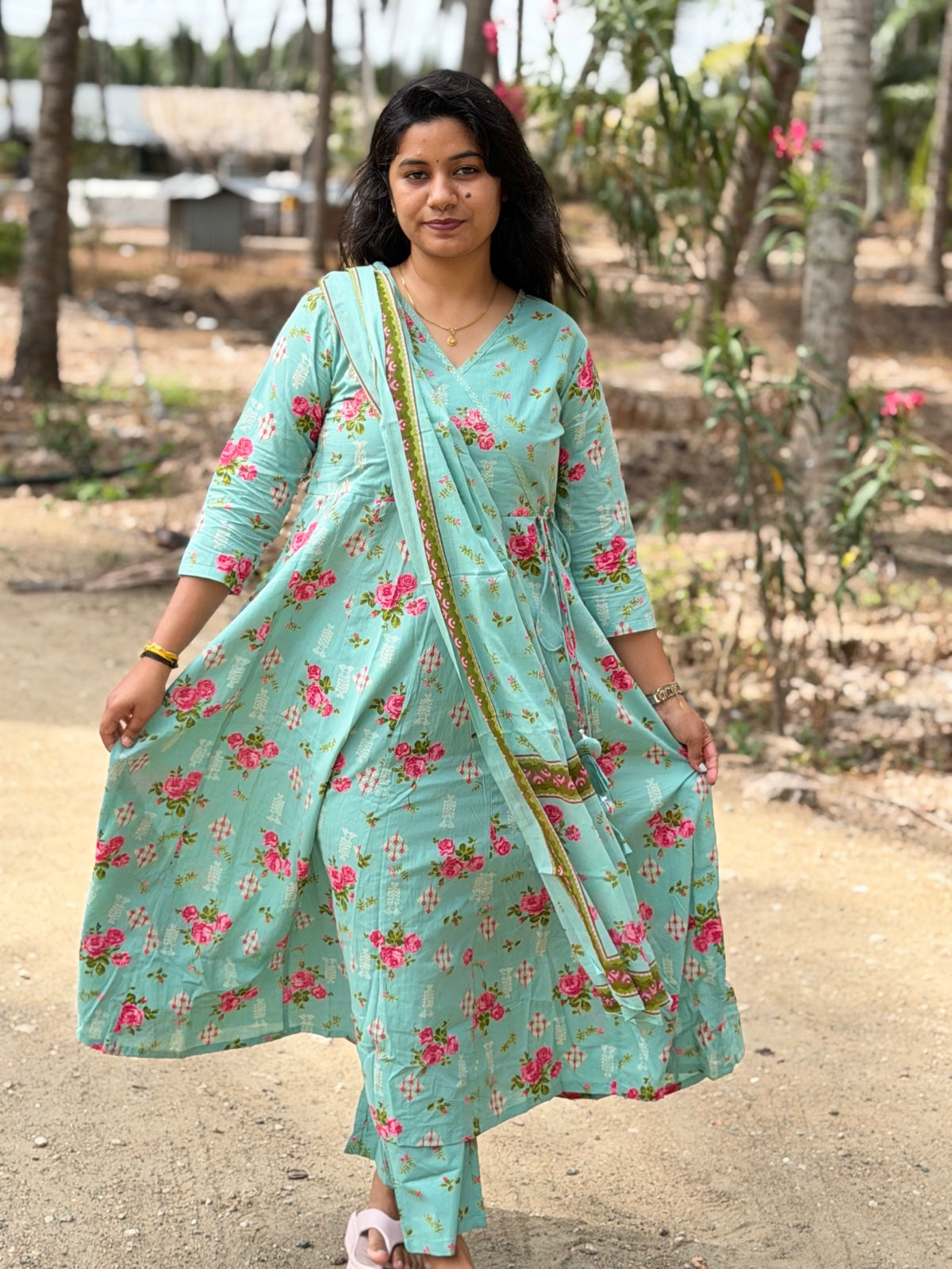 Cotton Floral Anarkali  CA01