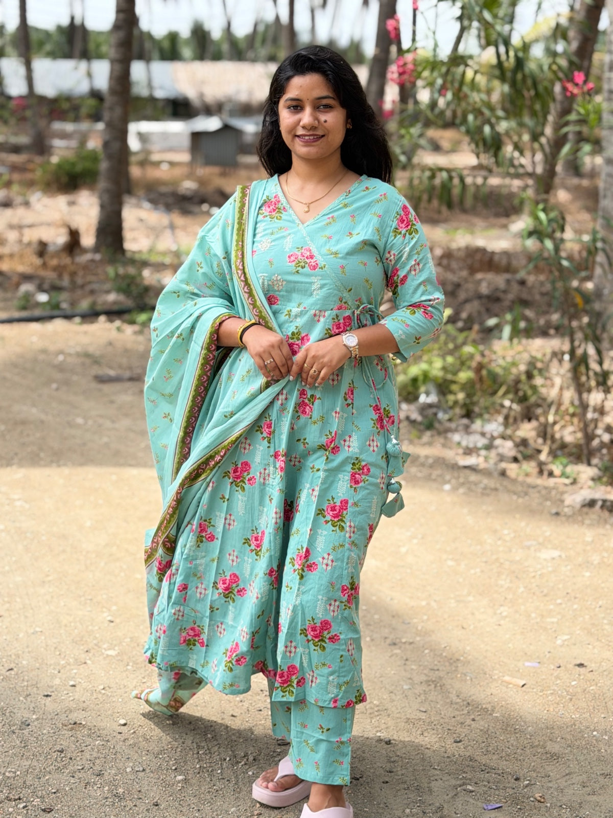 Cotton Floral Anarkali  CA01