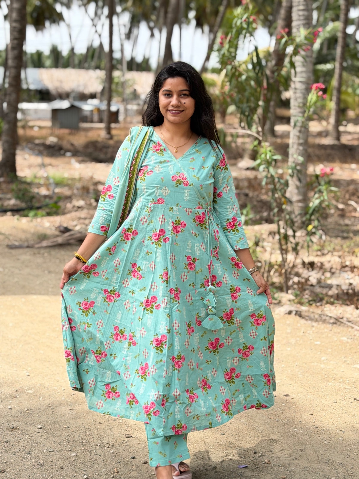 Cotton Floral Anarkali  CA01