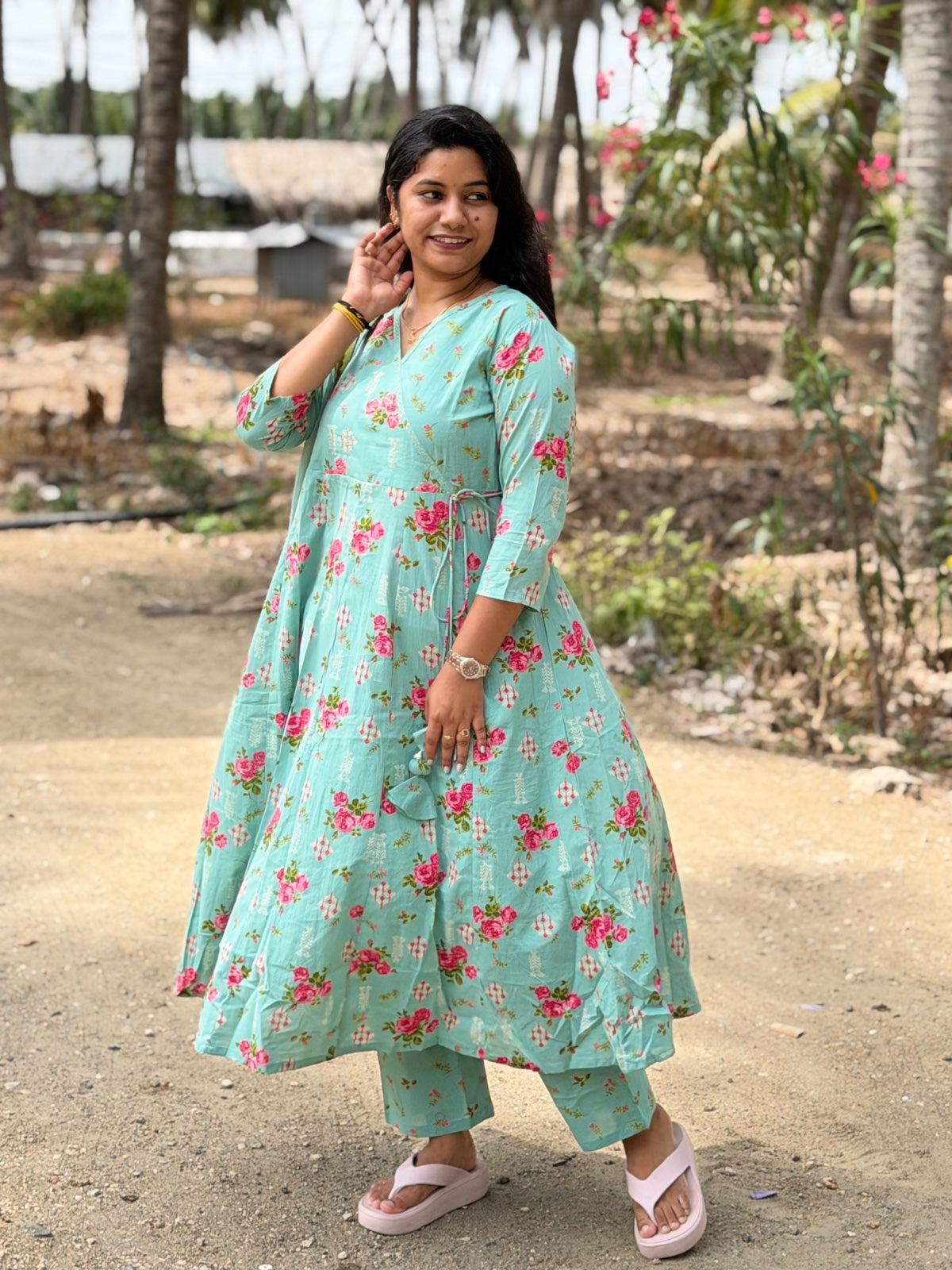 Cotton Floral Anarkali  CA01