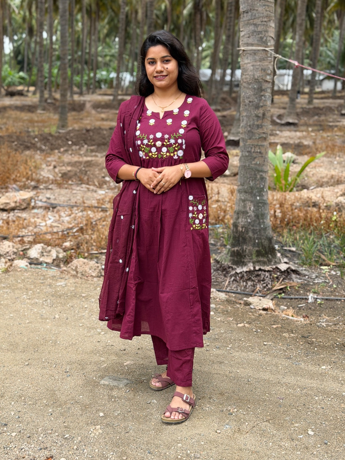 Cotton Floral Anarkali  AS113