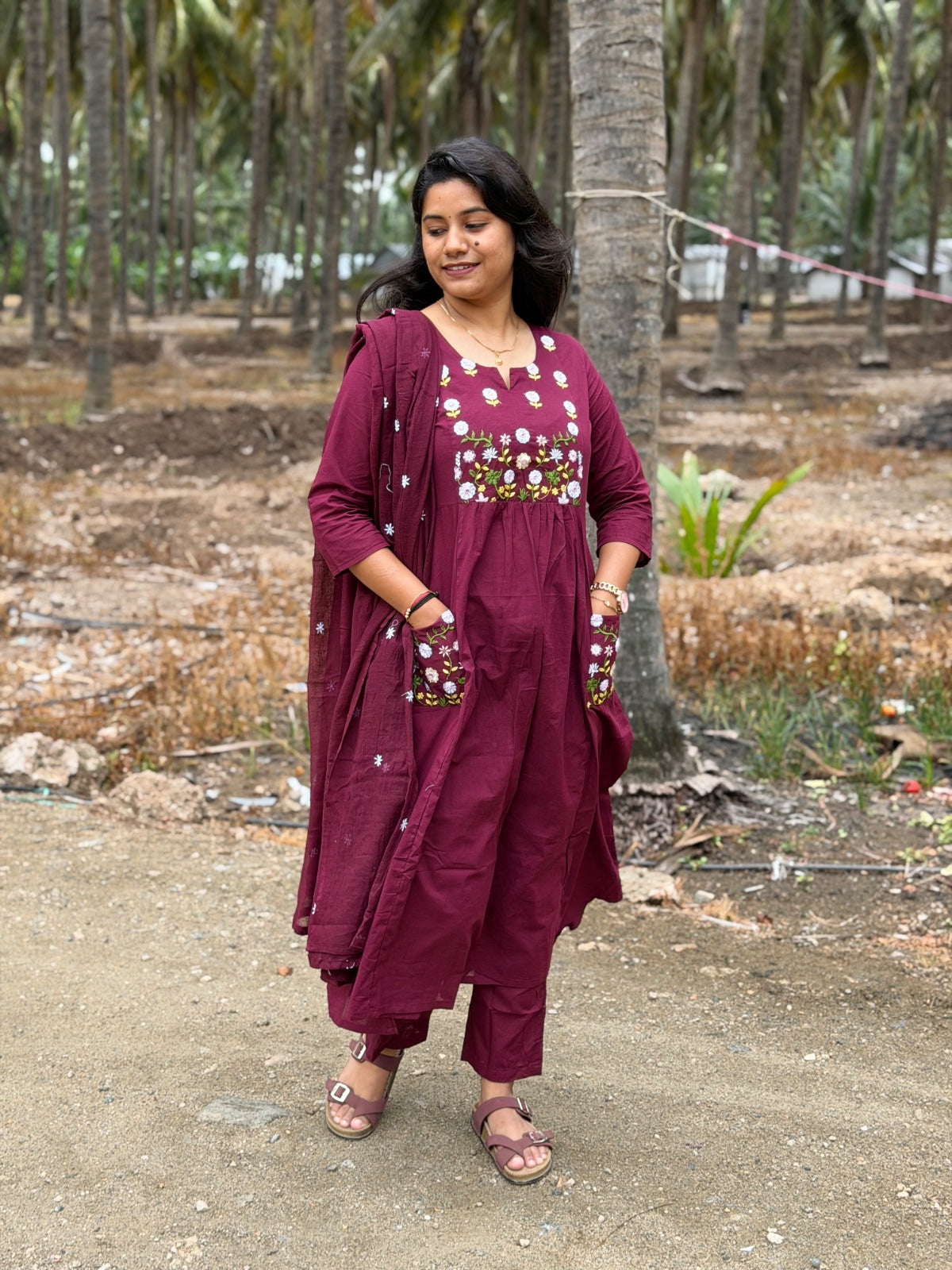 Cotton Floral Anarkali  AS113