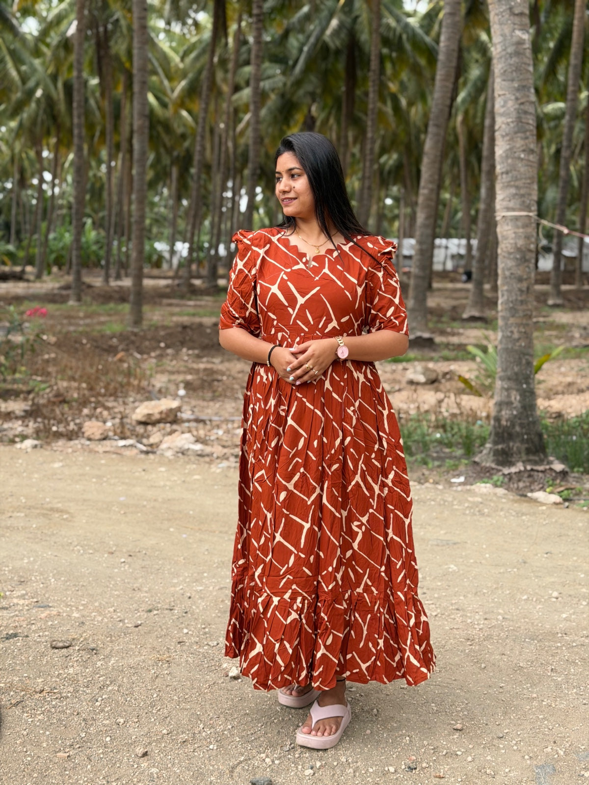 Premium Rayon Floral Frock - CFF170