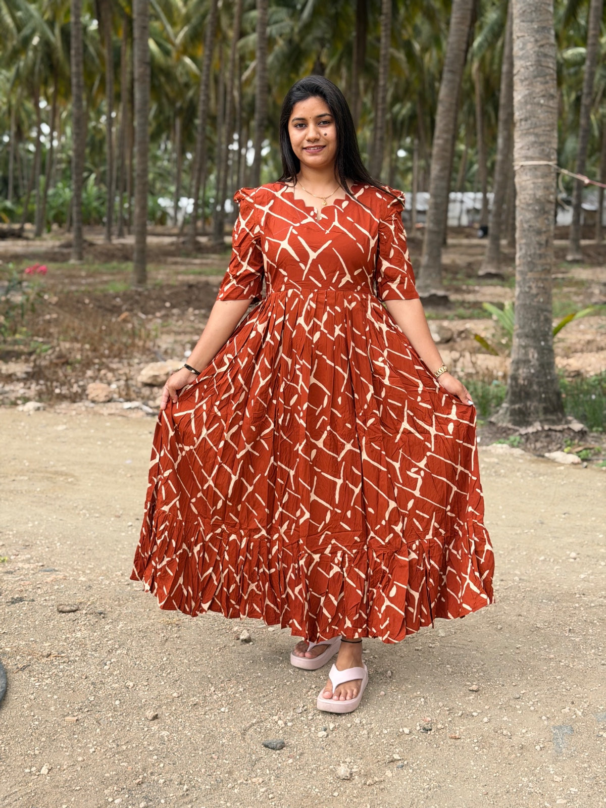 Premium Rayon Floral Frock - CFF170