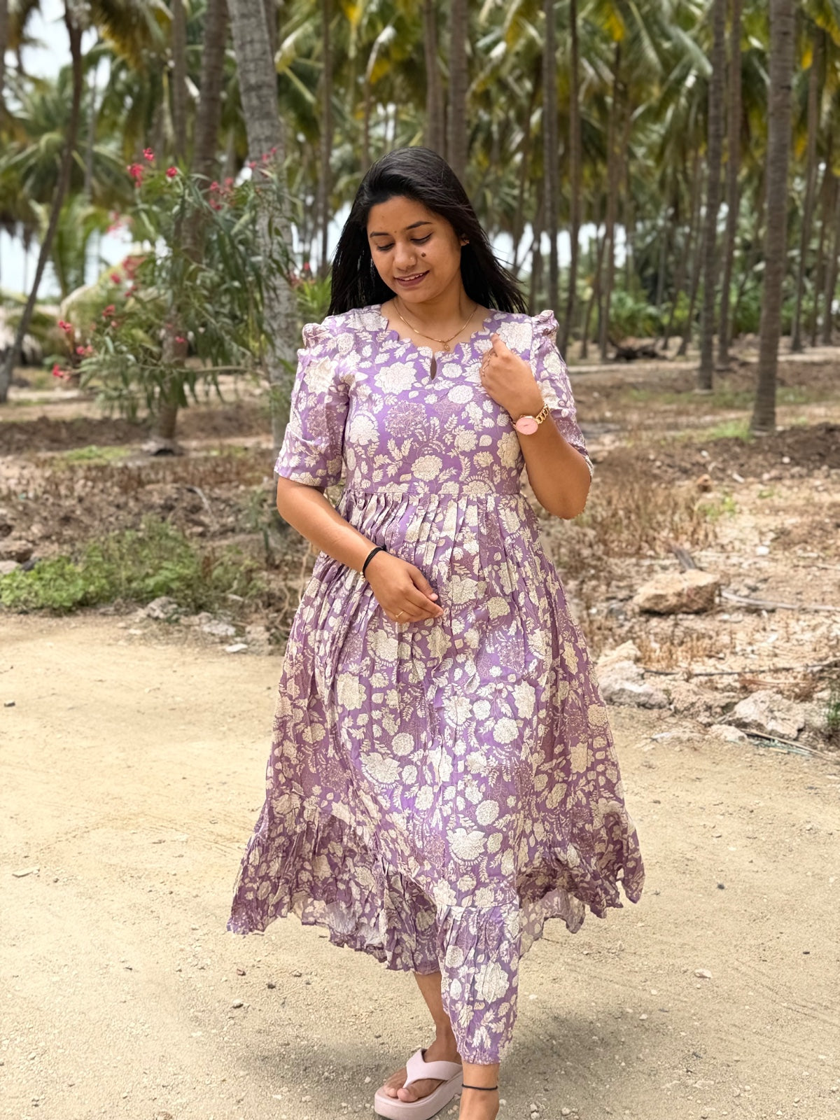 Premium Rayon Floral Frock - CFF167