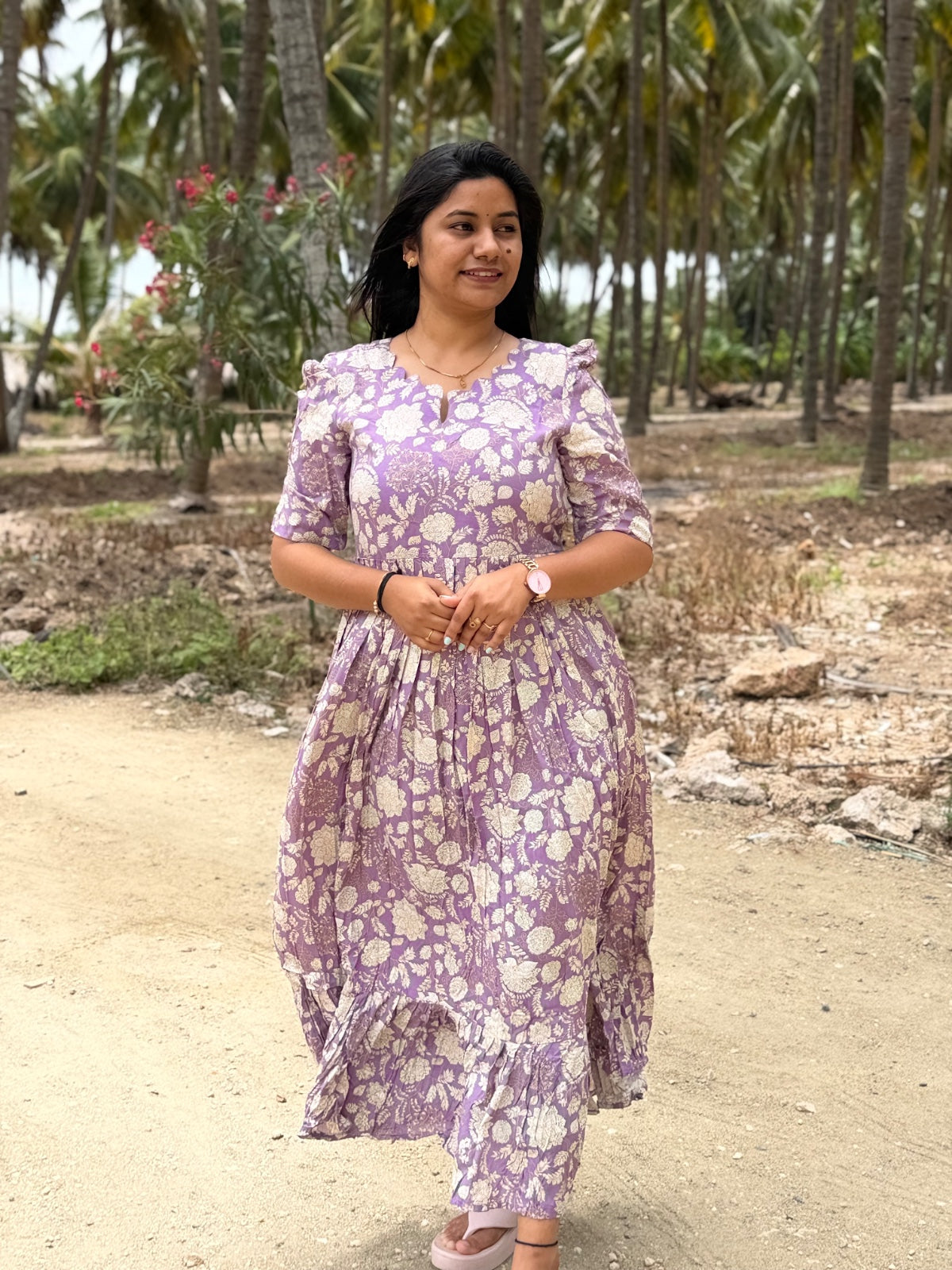 Premium Rayon Floral Frock - CFF167