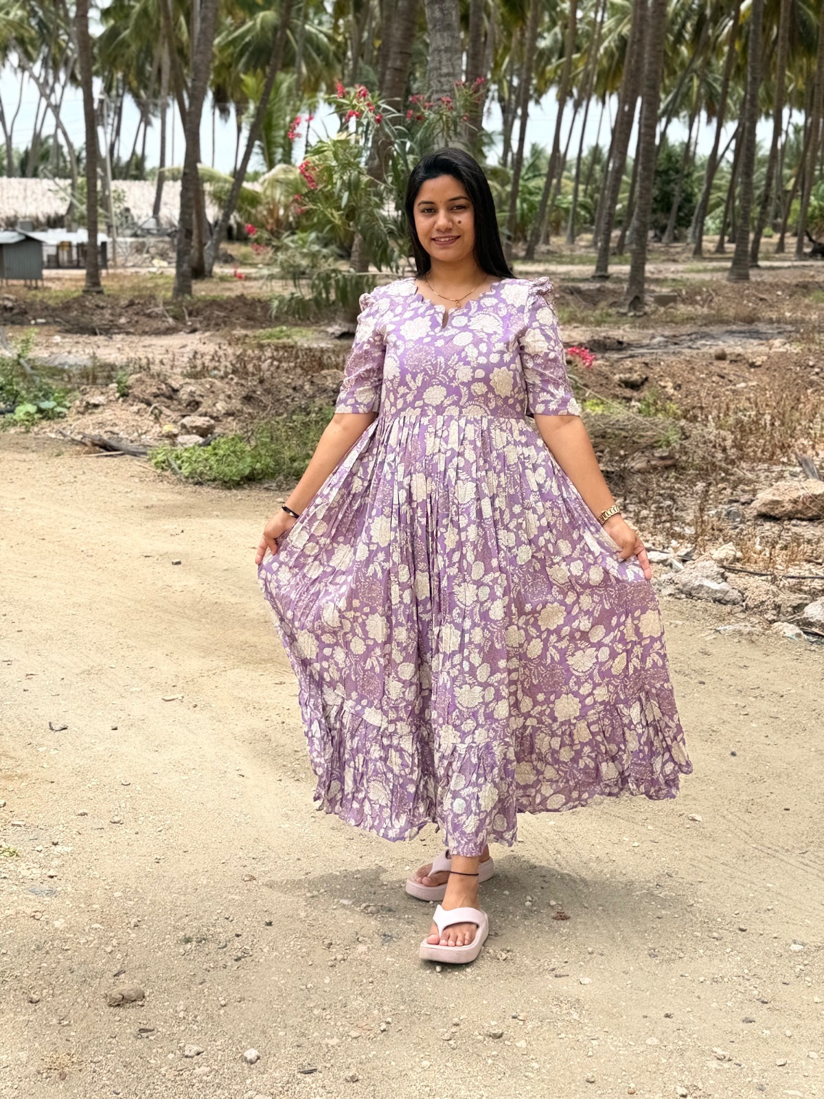 Premium Rayon Floral Frock - CFF167