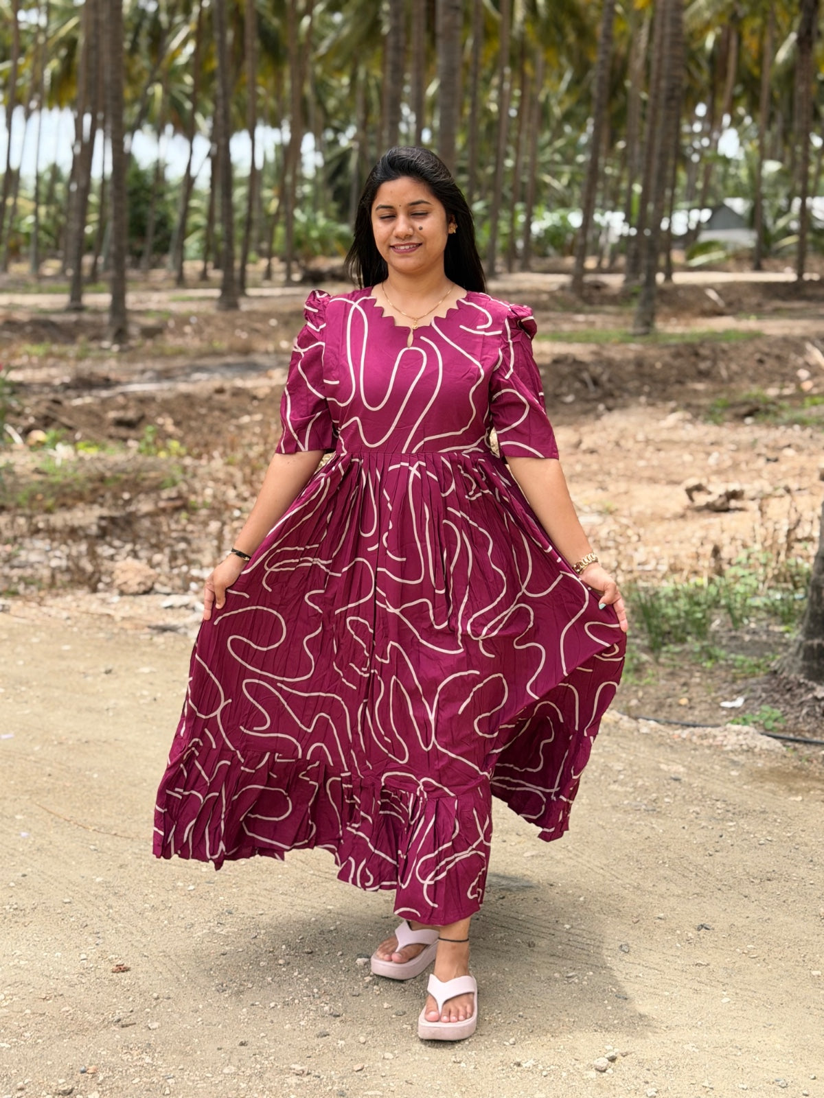 Premium Rayon Floral Frock - CFF168