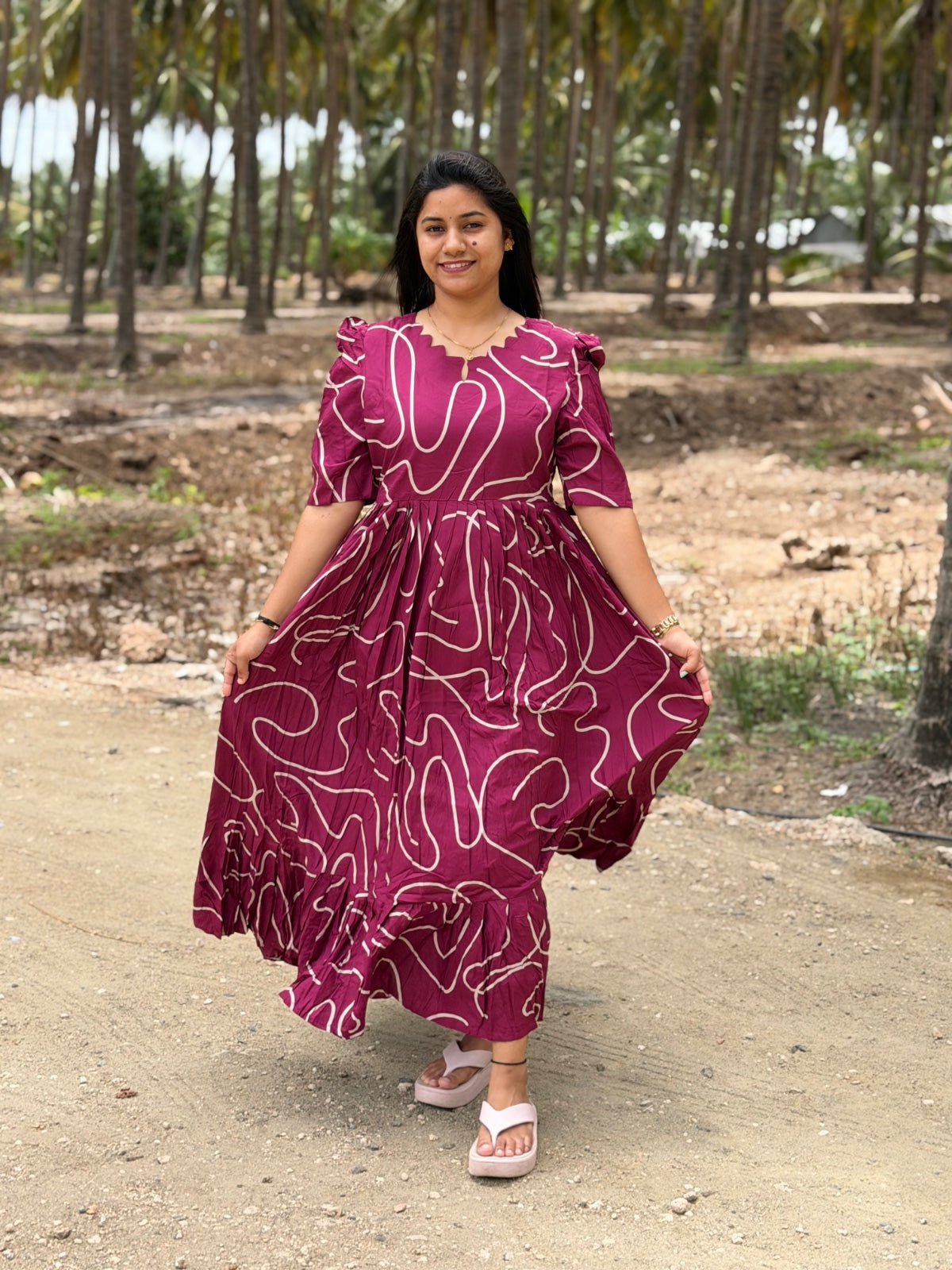 Premium Rayon Floral Frock - CFF168