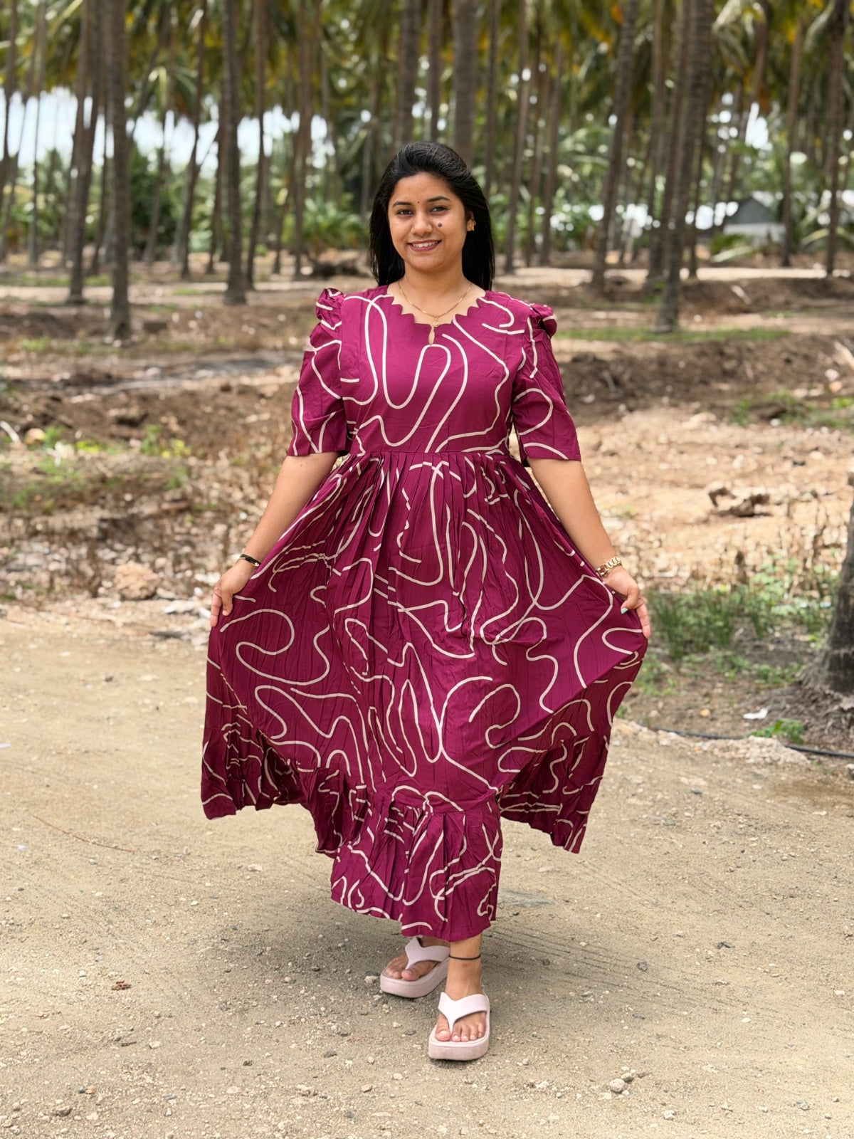 Premium Rayon Floral Frock - CFF168