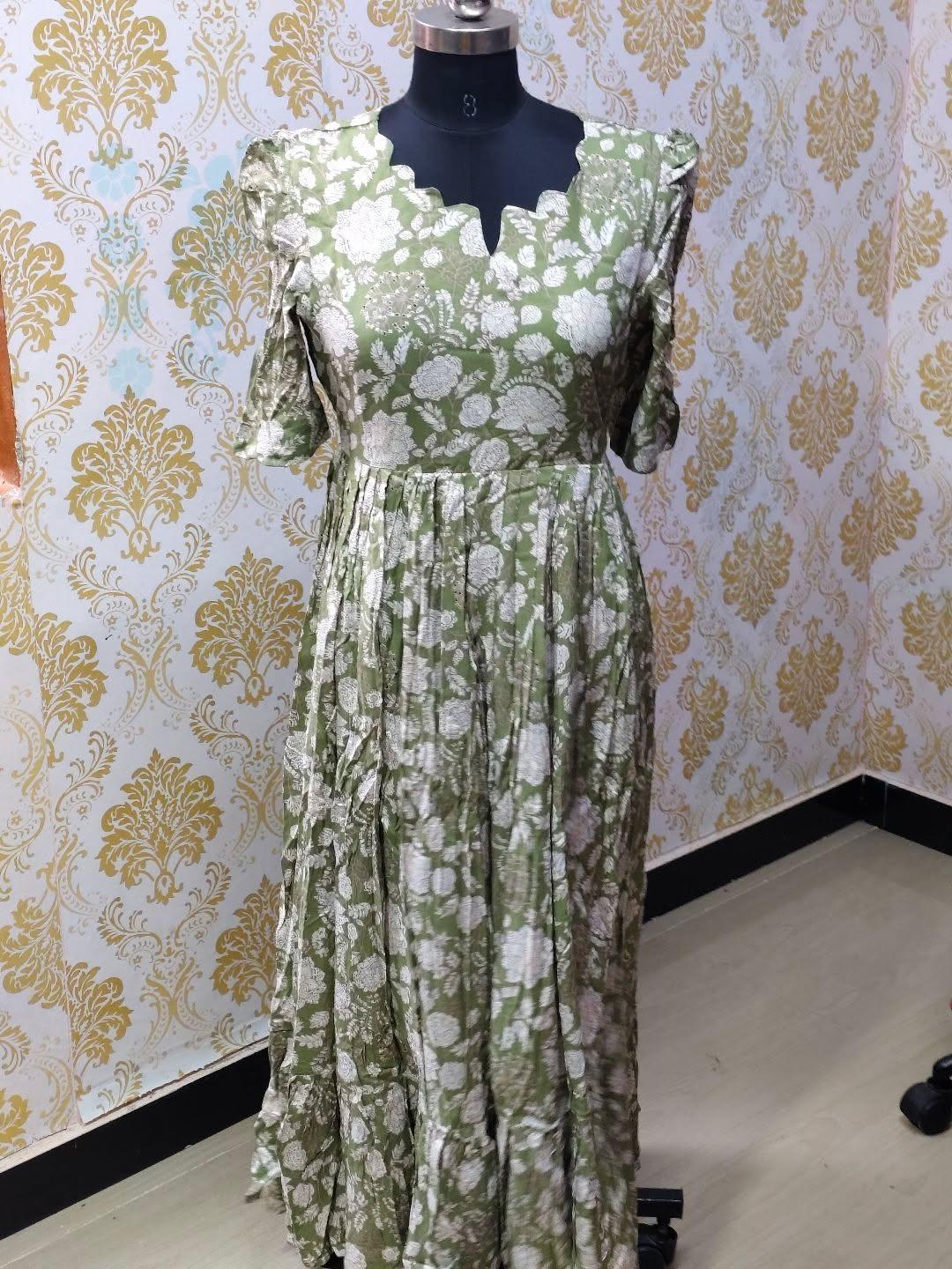 Premium Rayon Floral Frock - CFF182