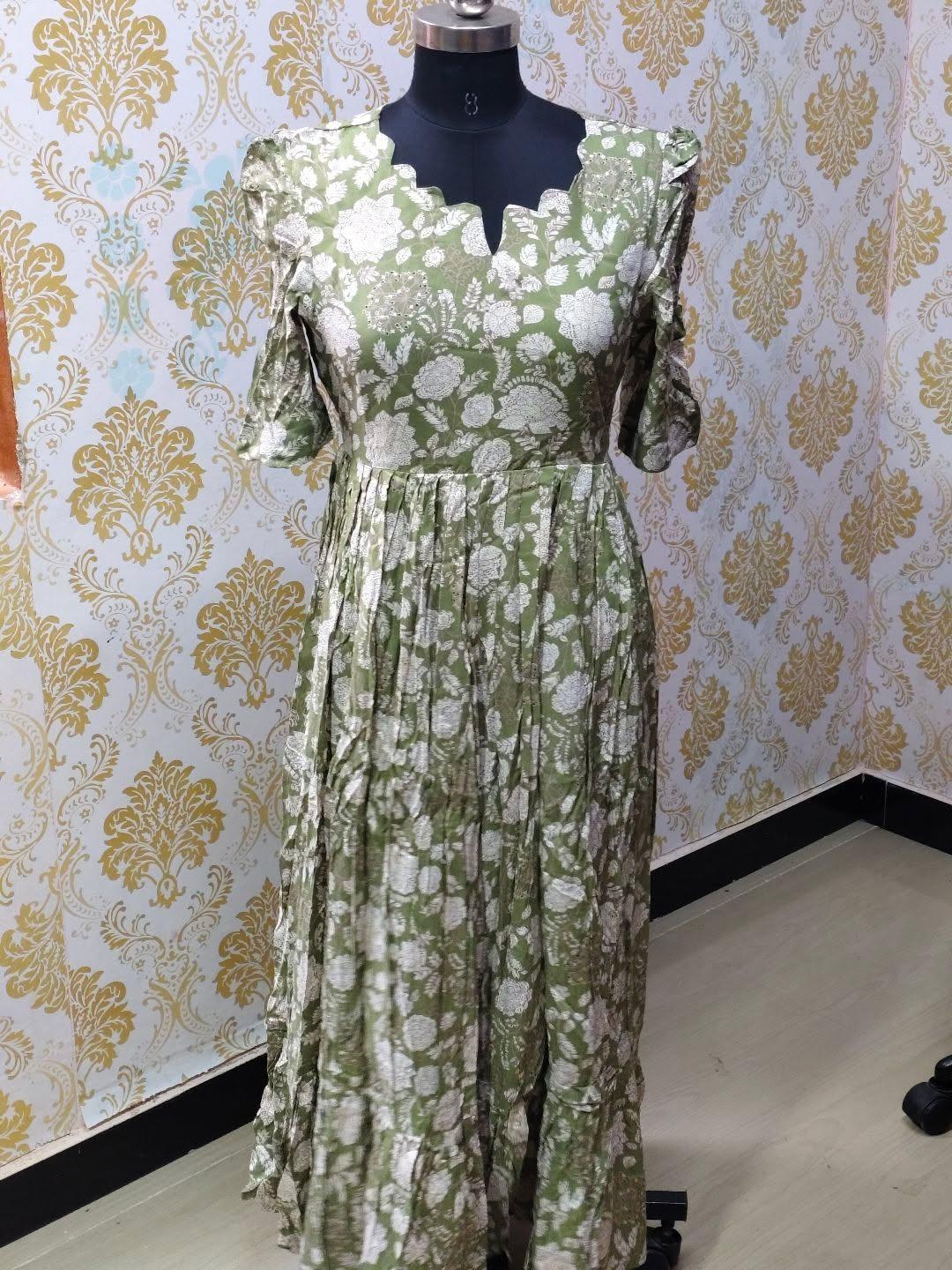 Premium Rayon Floral Frock - CFF182