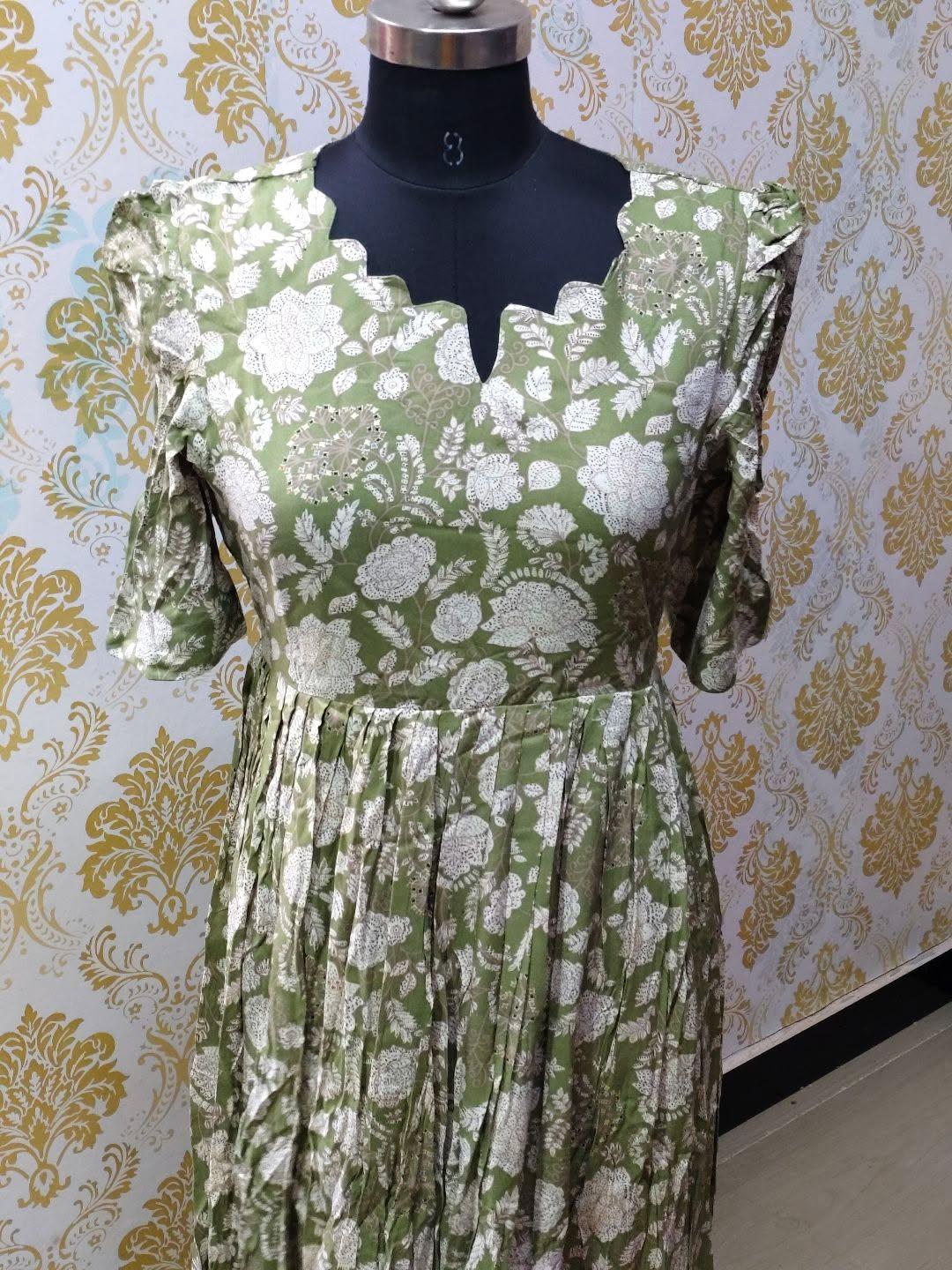 Premium Rayon Floral Frock - CFF182