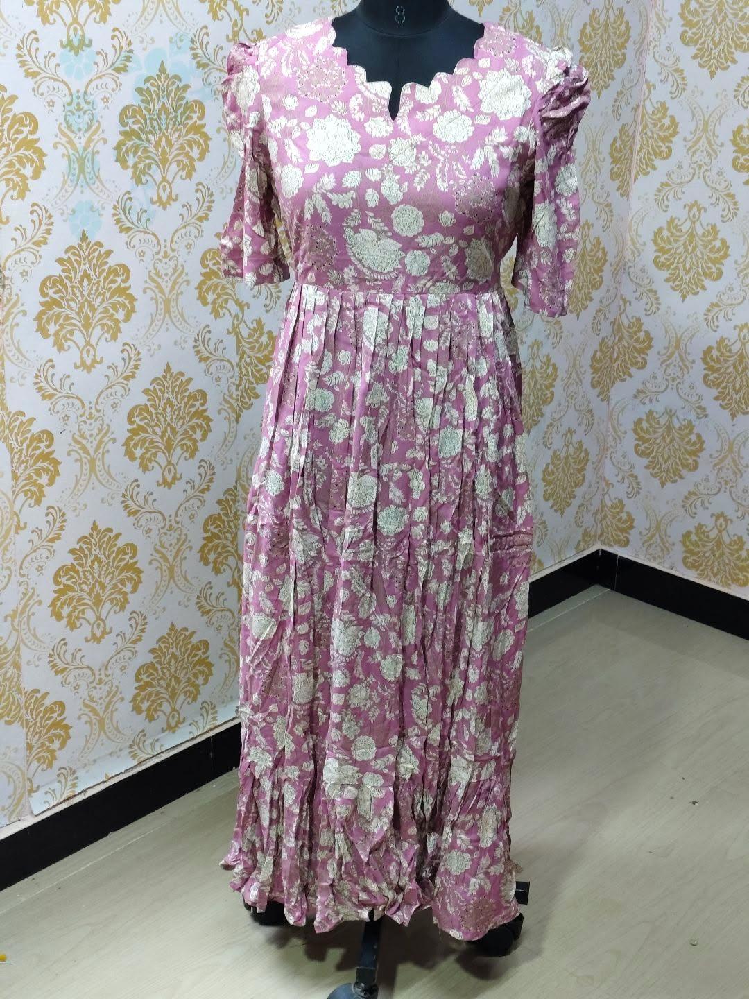 Premium Rayon Floral Frock - CFF185