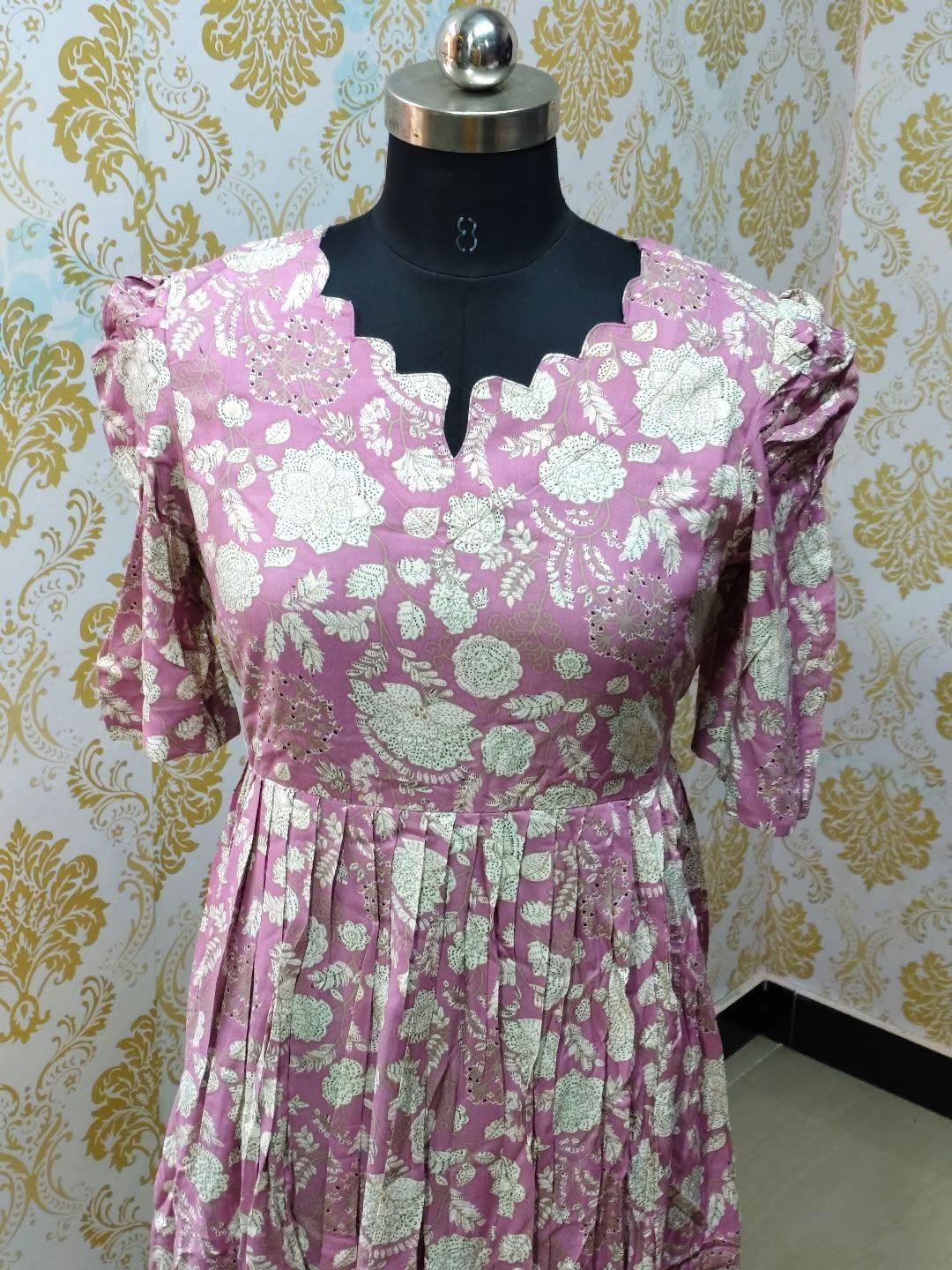 Premium Rayon Floral Frock - CFF185