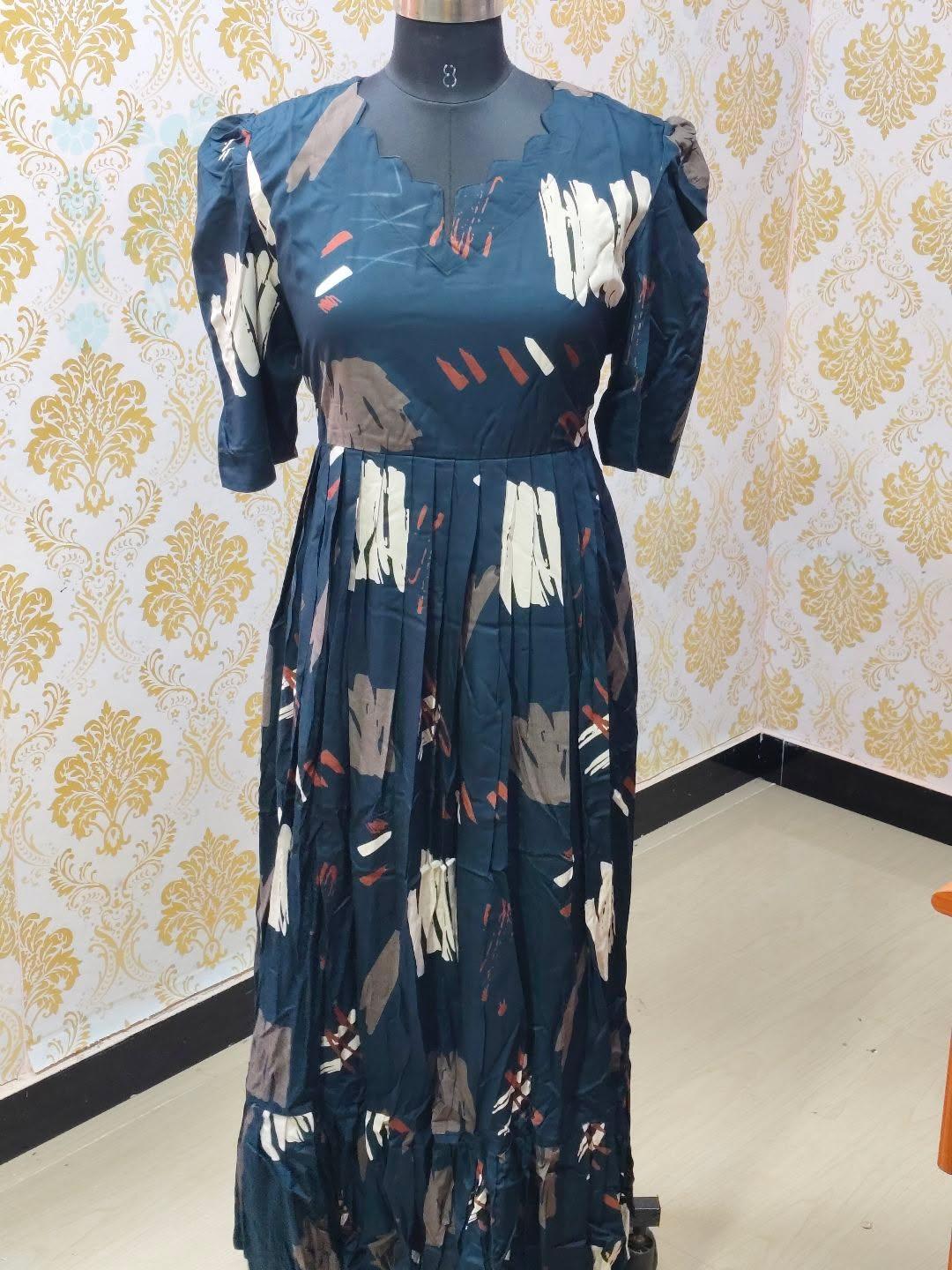 Premium Rayon Floral Frock - CFF186