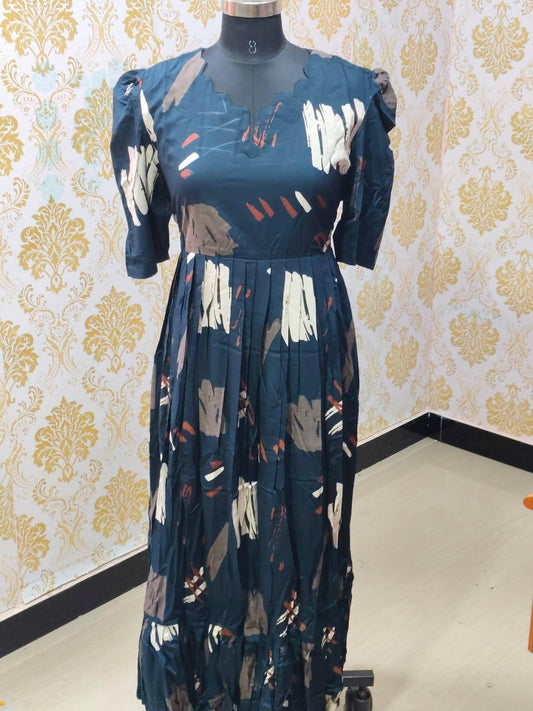 Premium Rayon Floral Frock - CFF186