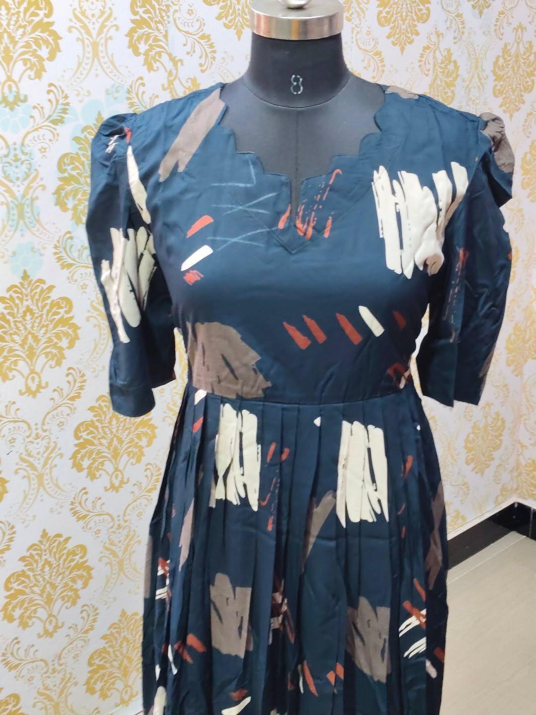 Premium Rayon Floral Frock - CFF186