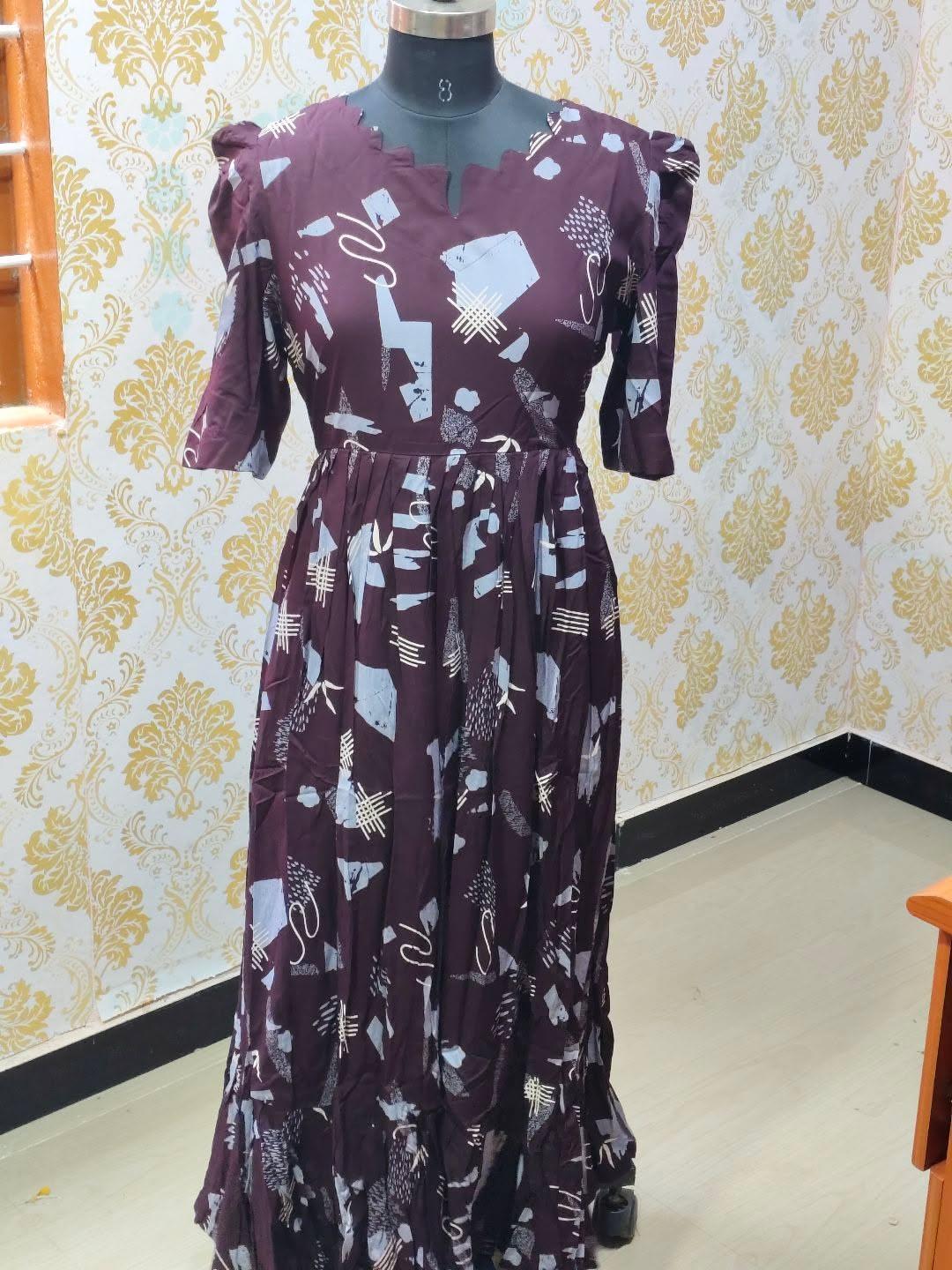 Premium Rayon Floral Frock - CFF187