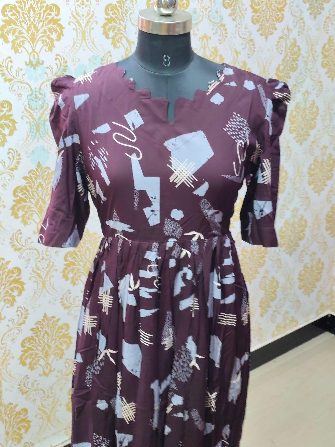 Premium Rayon Floral Frock - CFF187
