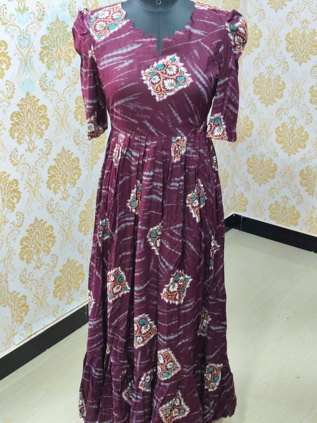 Premium Rayon Floral Frock - CFF189