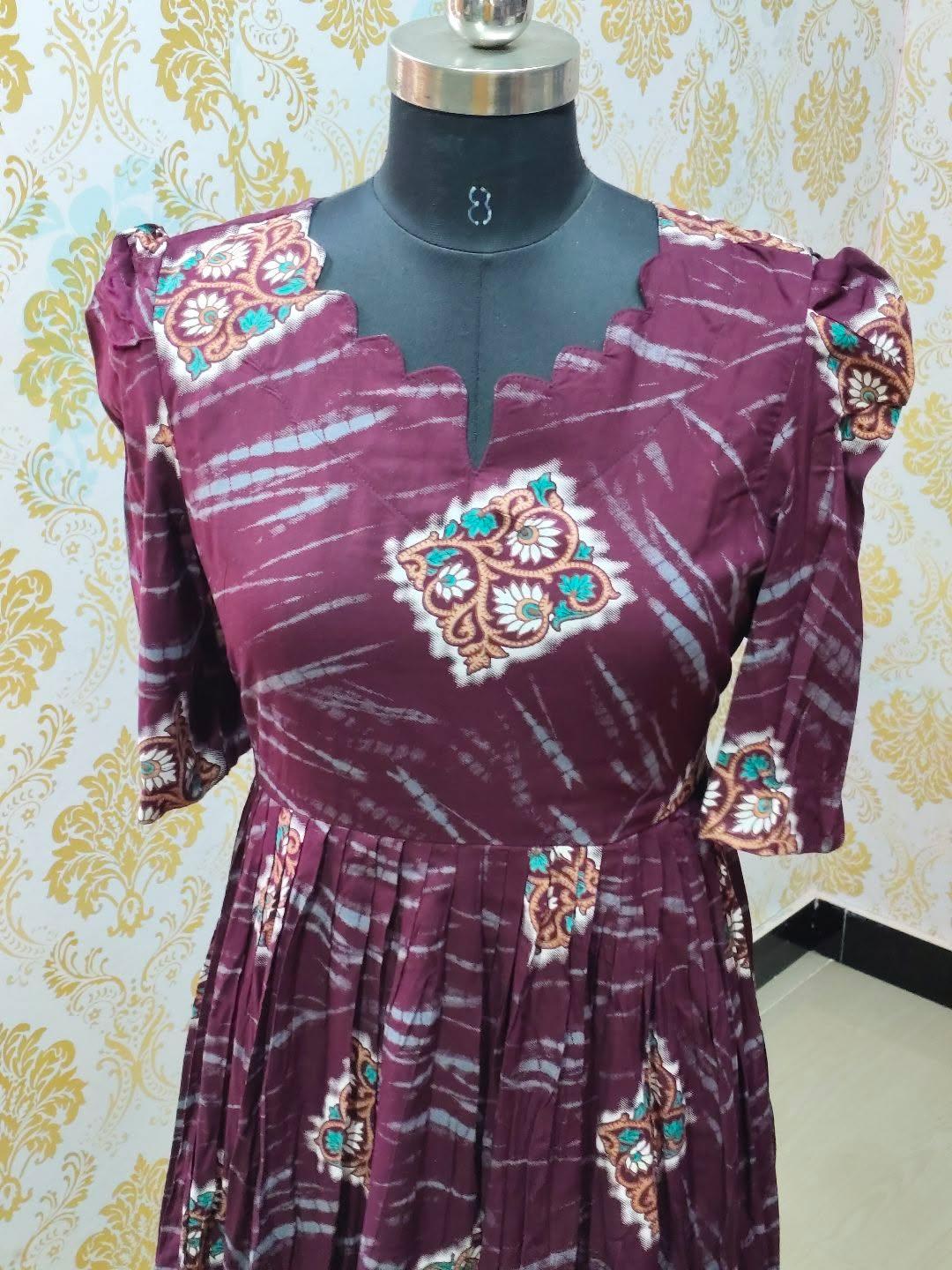 Premium Rayon Floral Frock - CFF189