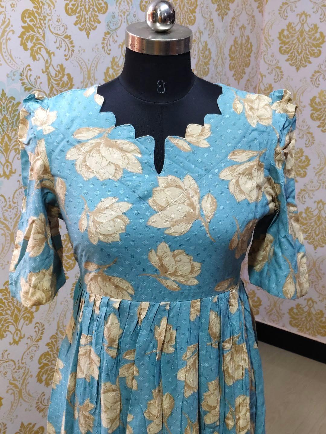 Premium Rayon Floral Frock - CFF188
