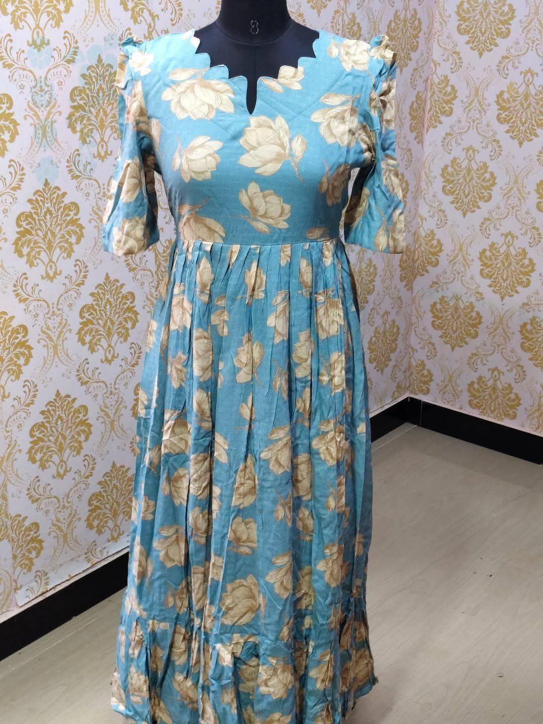Premium Rayon Floral Frock - CFF188