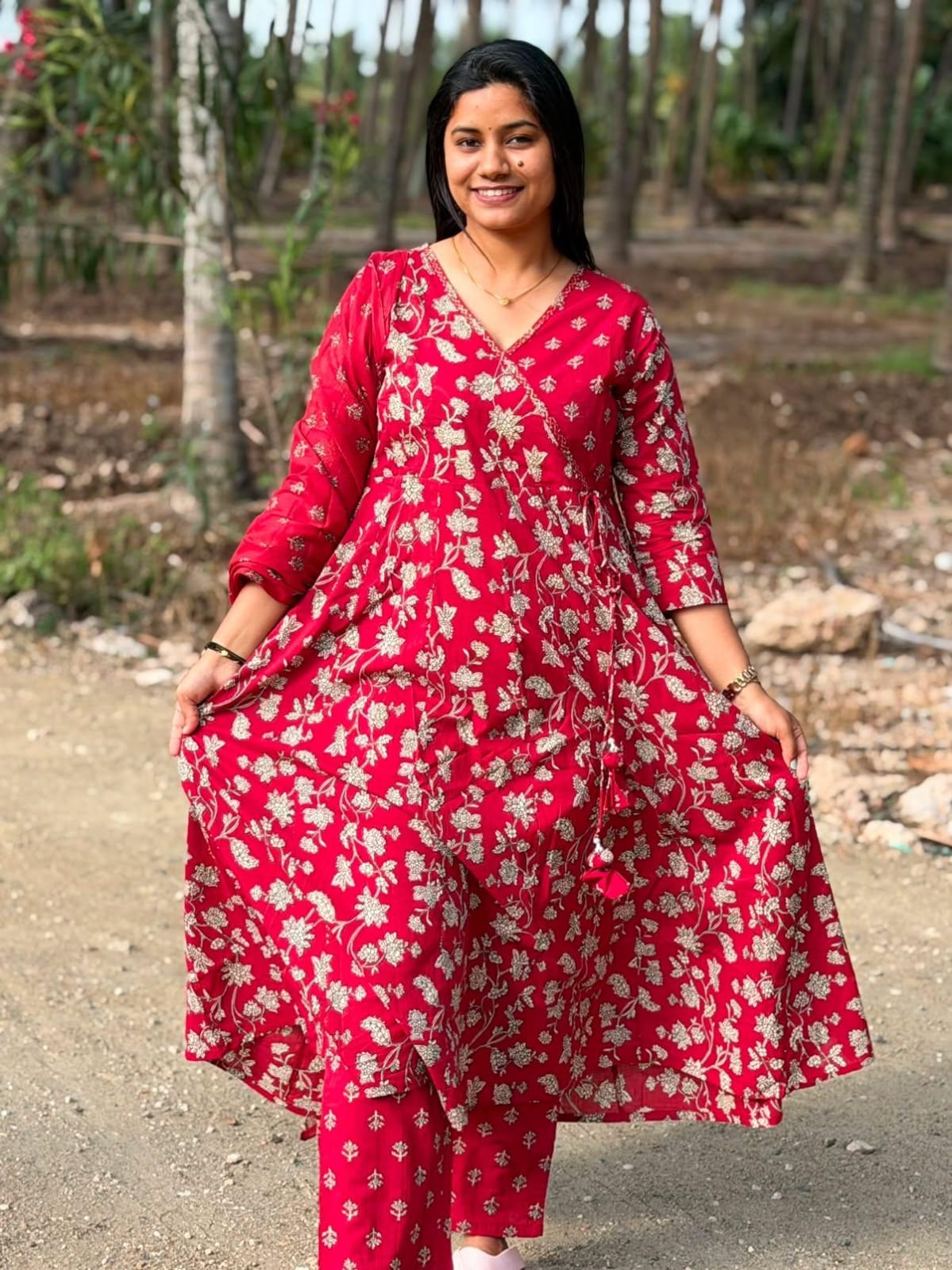 Cotton Floral Anarkali - CA06
