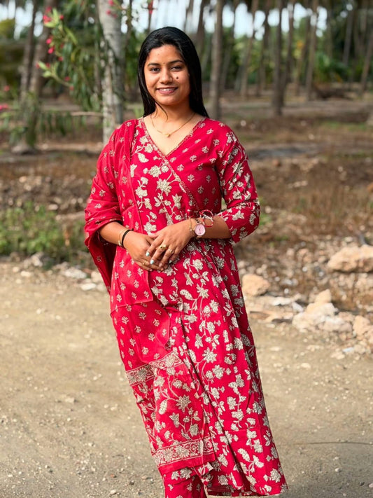 Cotton Floral Anarkali - CA06