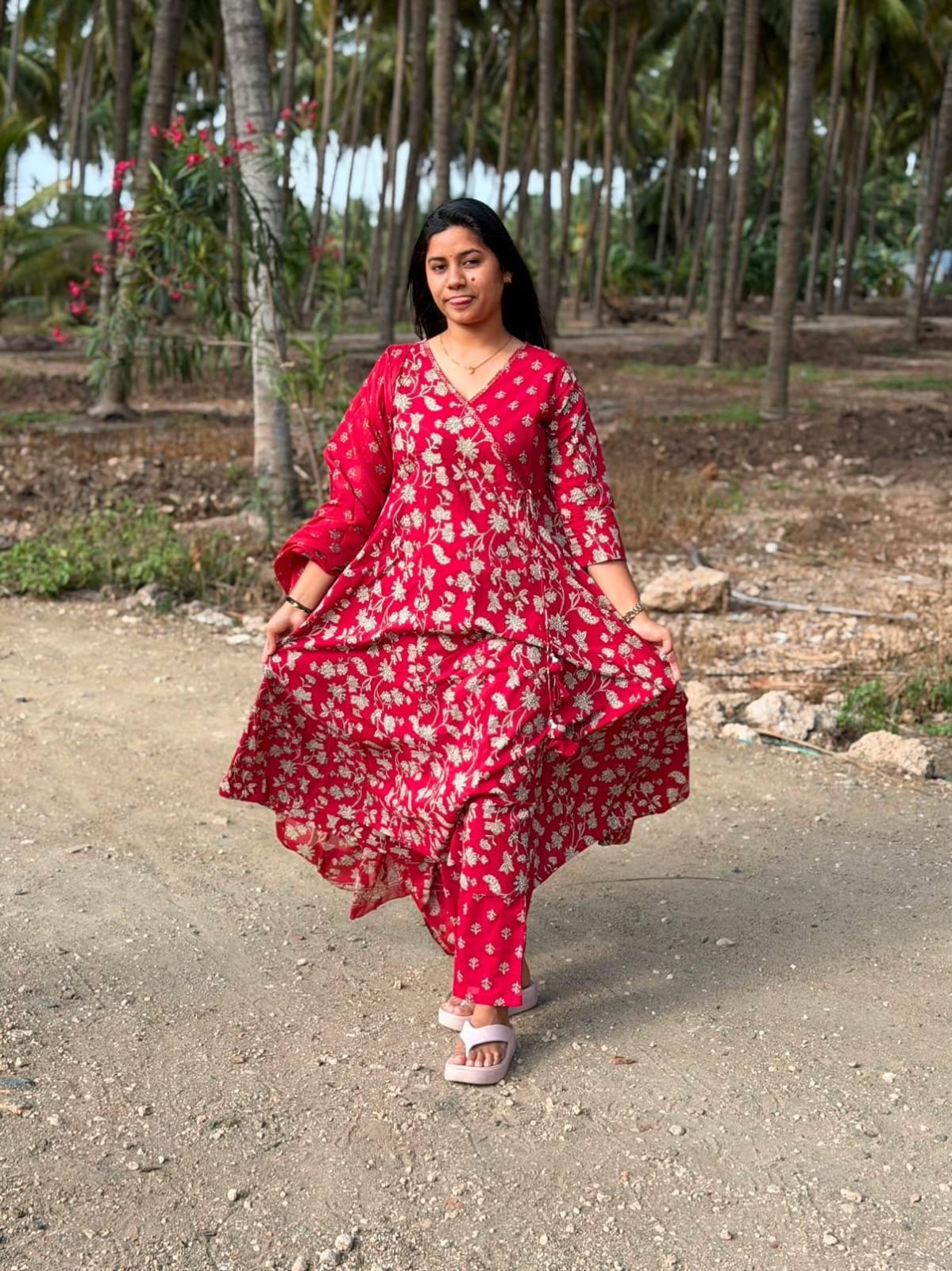 Cotton Floral Anarkali - CA06