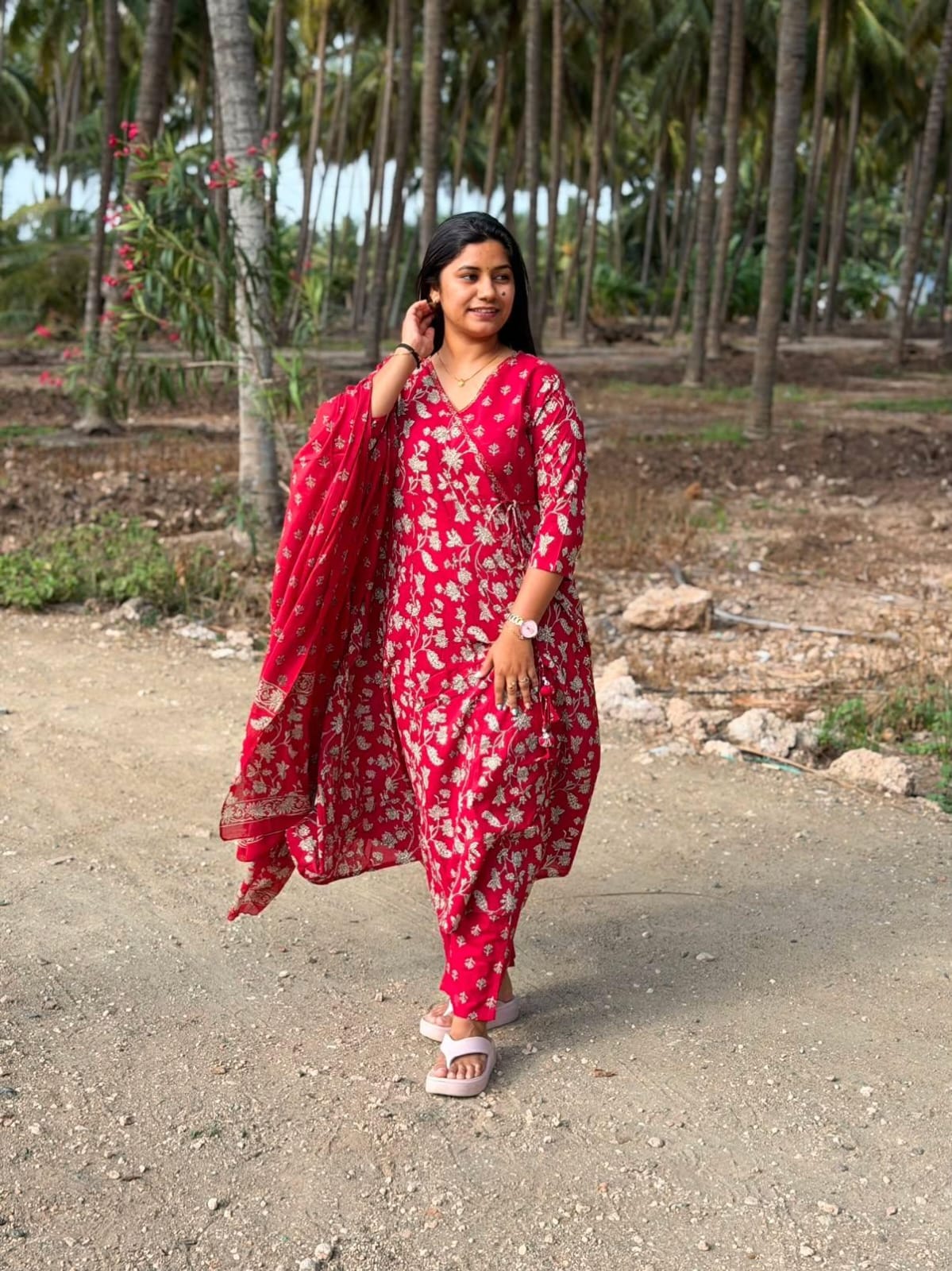 Cotton Floral Anarkali - CA06