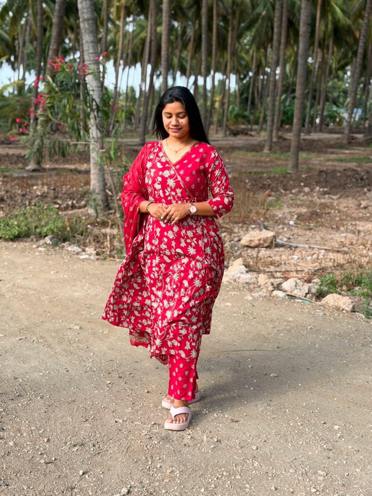 Cotton Floral Anarkali - CA06