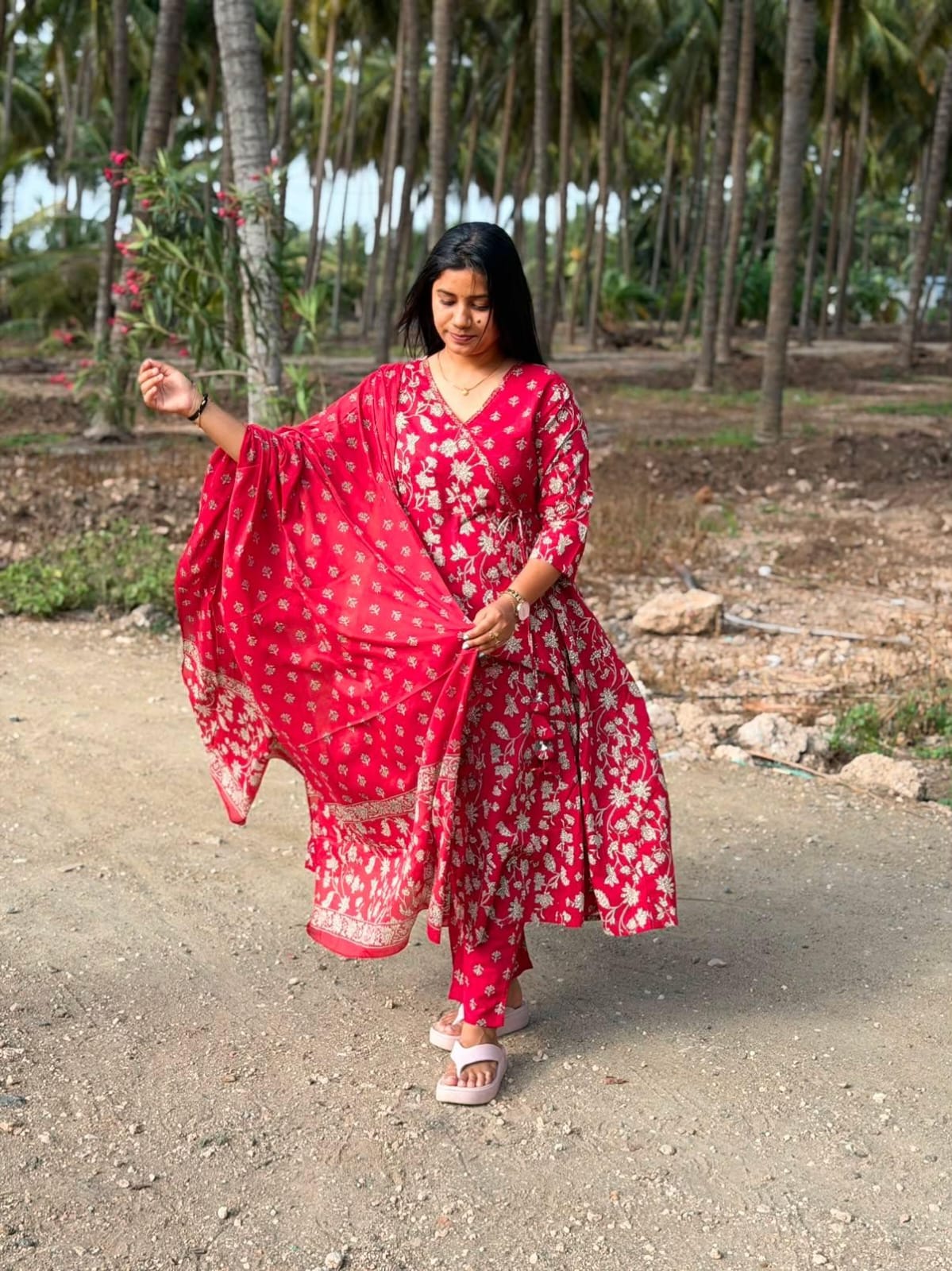 Cotton Floral Anarkali - CA06