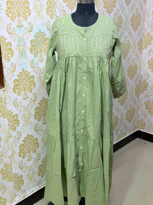 Premium Cotton Floral Frock - CFF220