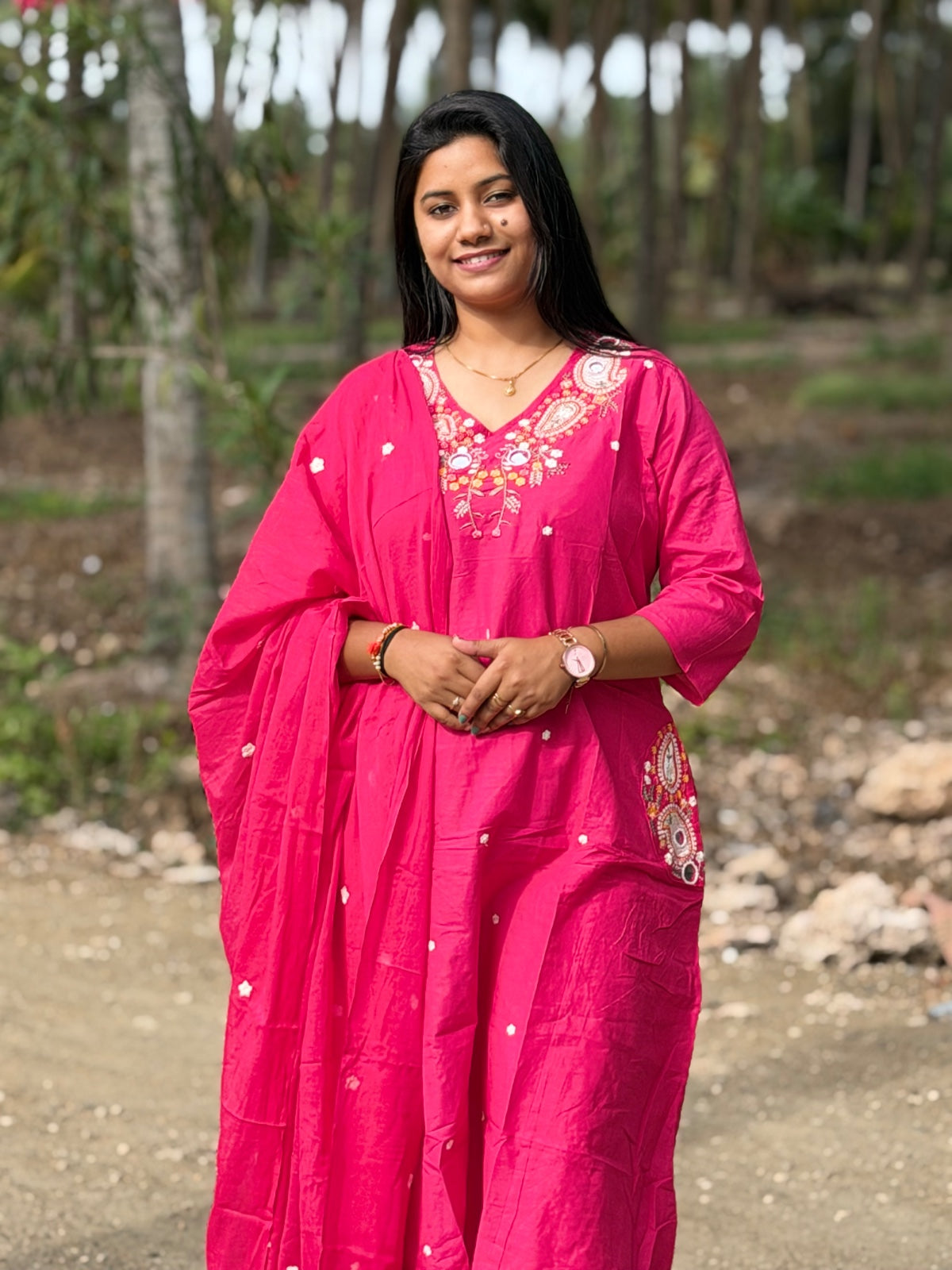 Cotton Floral Anarkali  AS119
