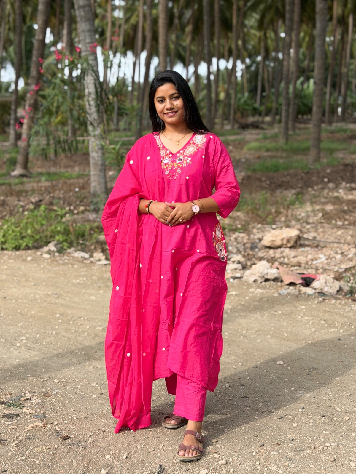 Cotton Floral Anarkali  AS119