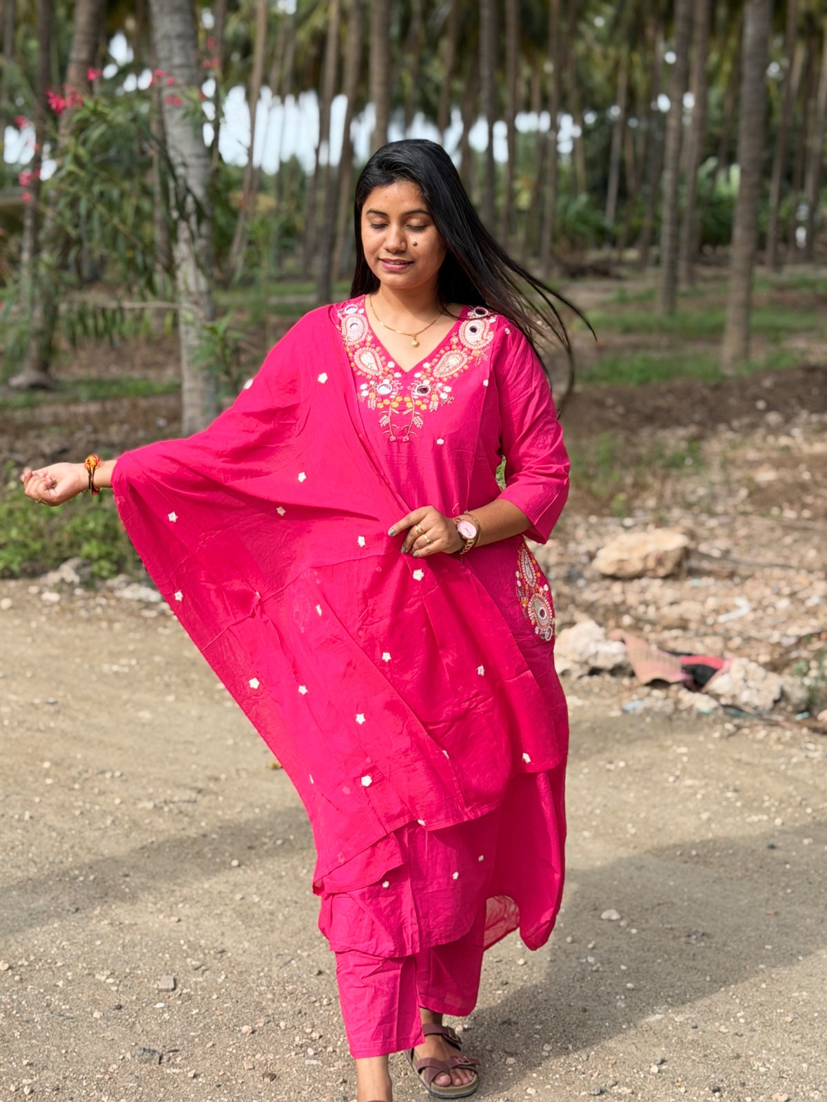 Cotton Floral Anarkali  AS119