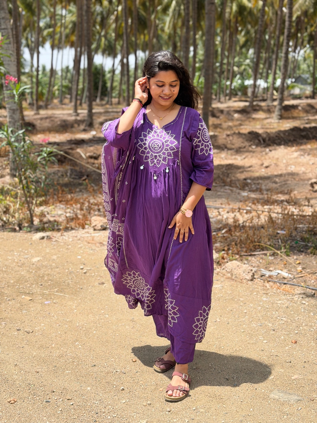 Cotton Floral Anarkali  AS121