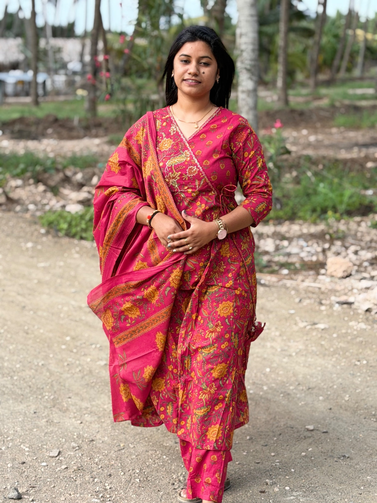 Cotton Floral Anarkali - CA55