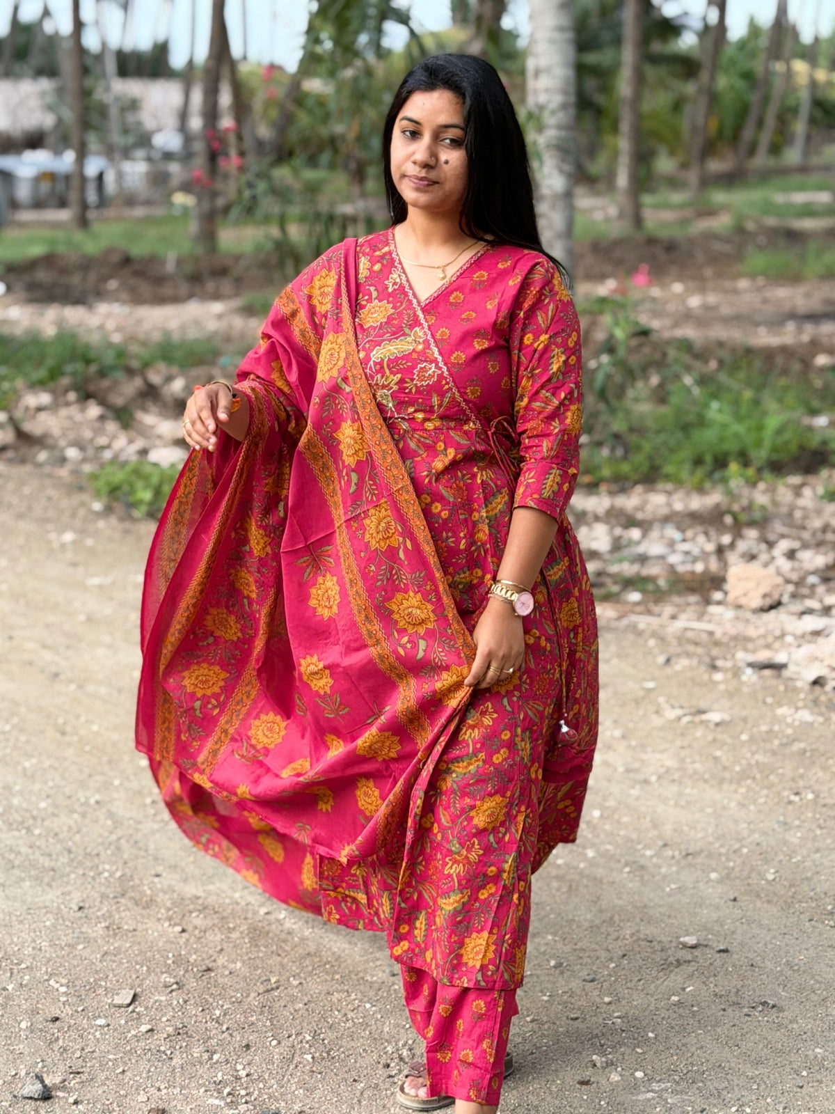 Cotton Floral Anarkali - CA55