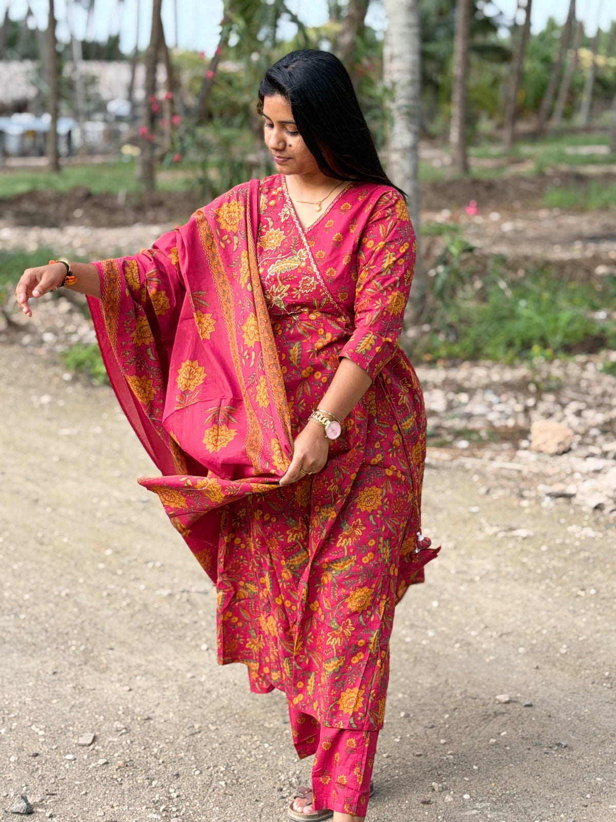 Cotton Floral Anarkali - CA55