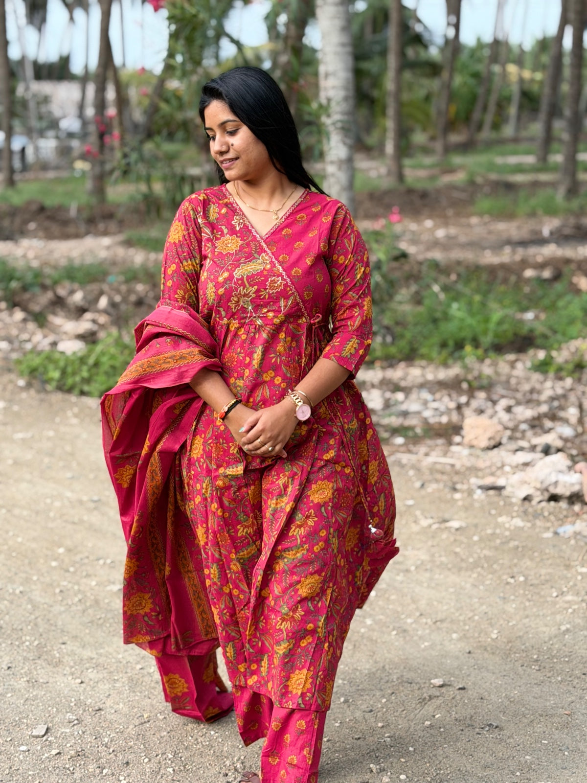 Cotton Floral Anarkali - CA55