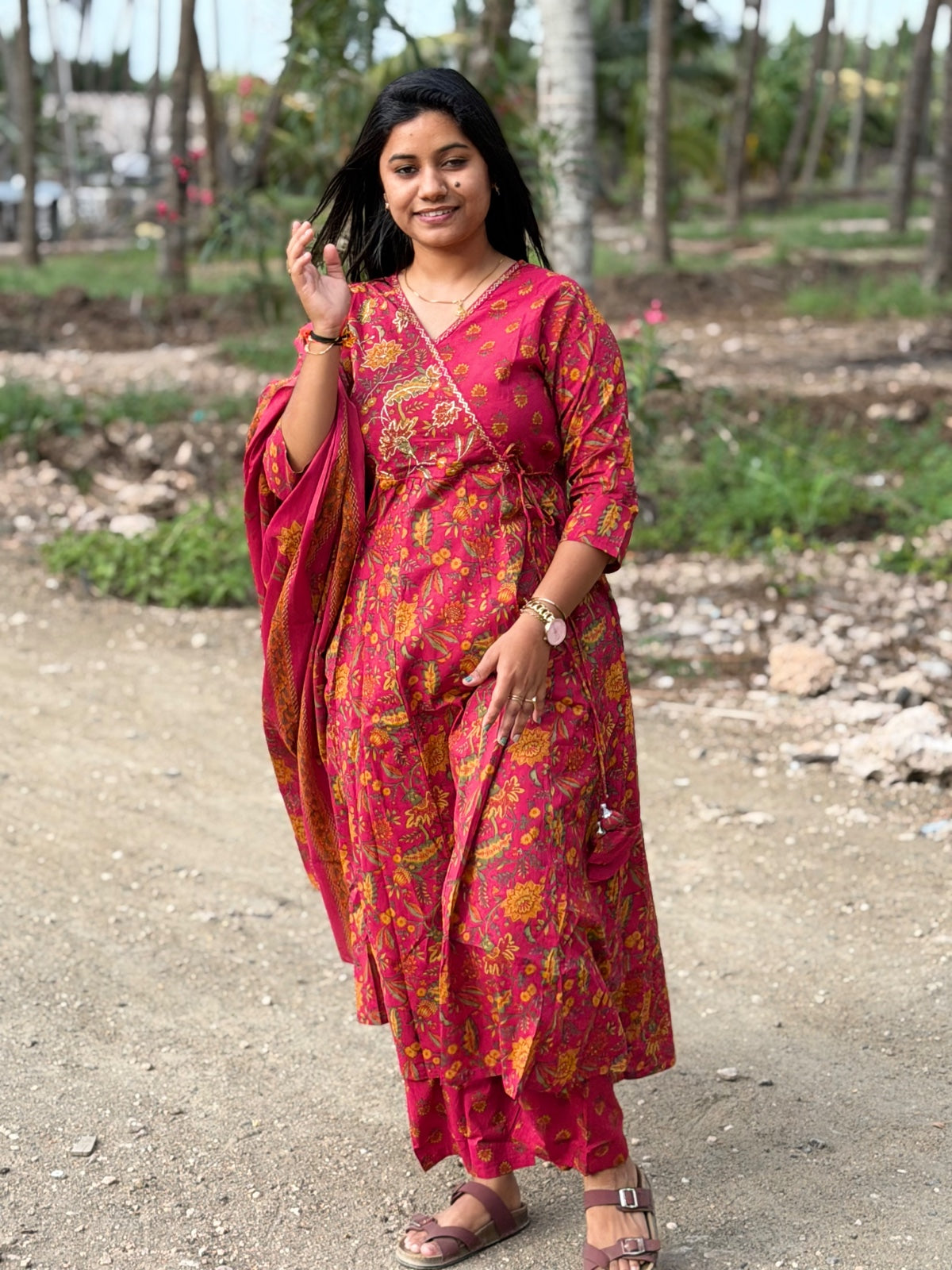 Cotton Floral Anarkali - CA55